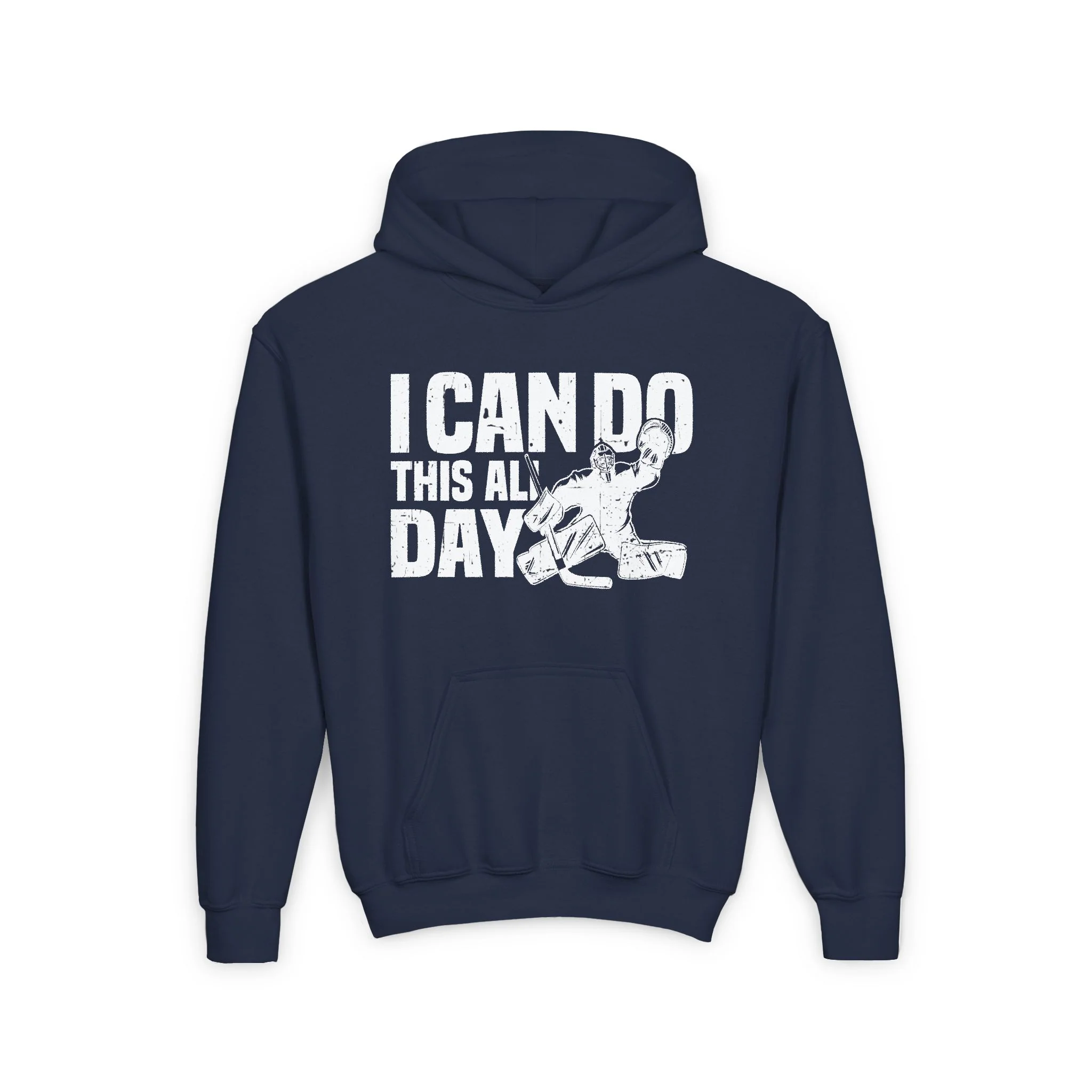 Funny Kids Hockey Hoodie - I Can Do This All Day Kids Hockey Hoodie - Image 5