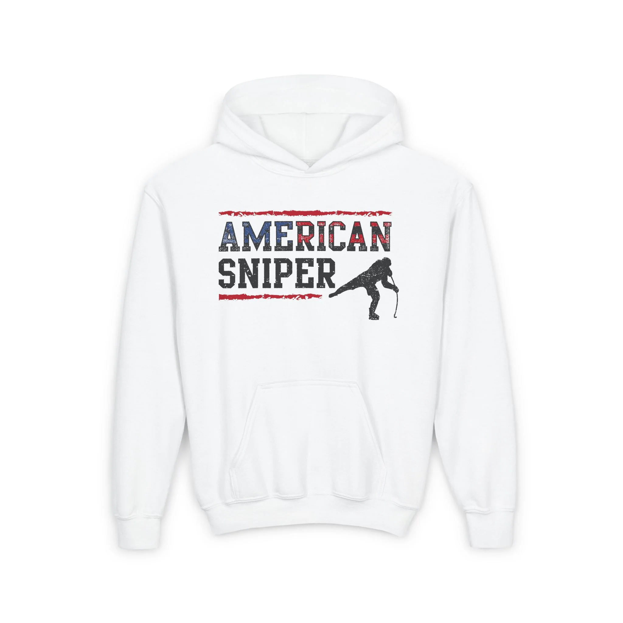 Funny Kids Hockey Hoodie - American Sniper Kids Hockey Hoodie - Image 3