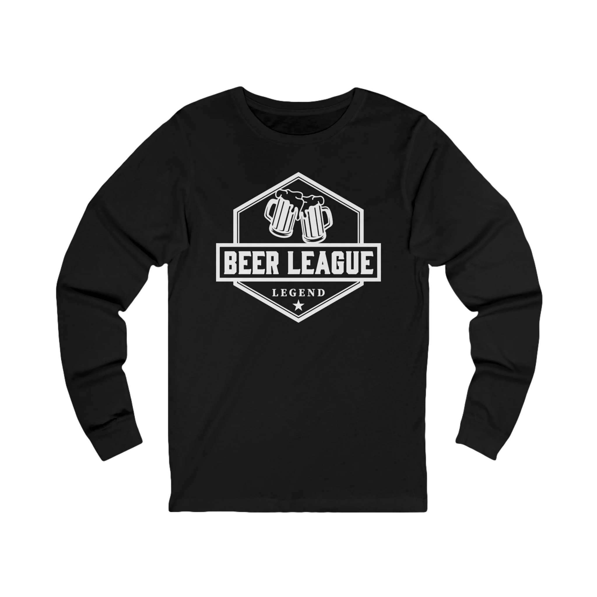 Funny Hockey Long Sleeve T-Shirt - Beer League Legend Unisex Hockey Long Sleeve Shirt - Image 3
