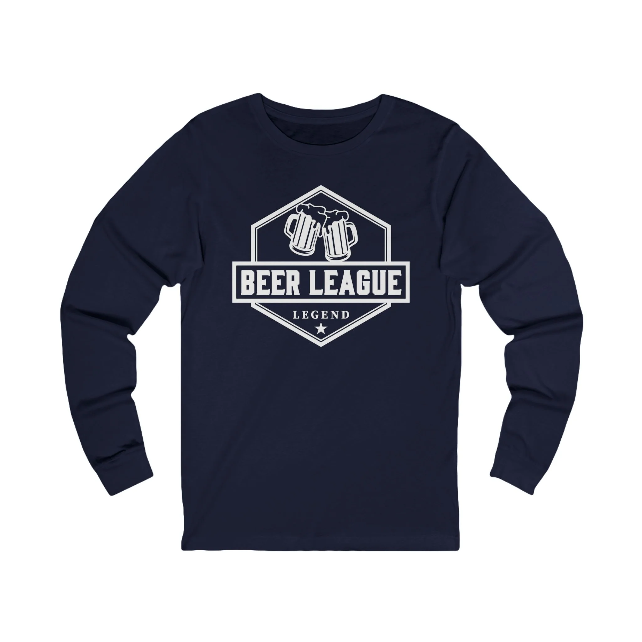 Funny Hockey Long Sleeve T-Shirt - Beer League Legend Unisex Hockey Long Sleeve Shirt - Image 5
