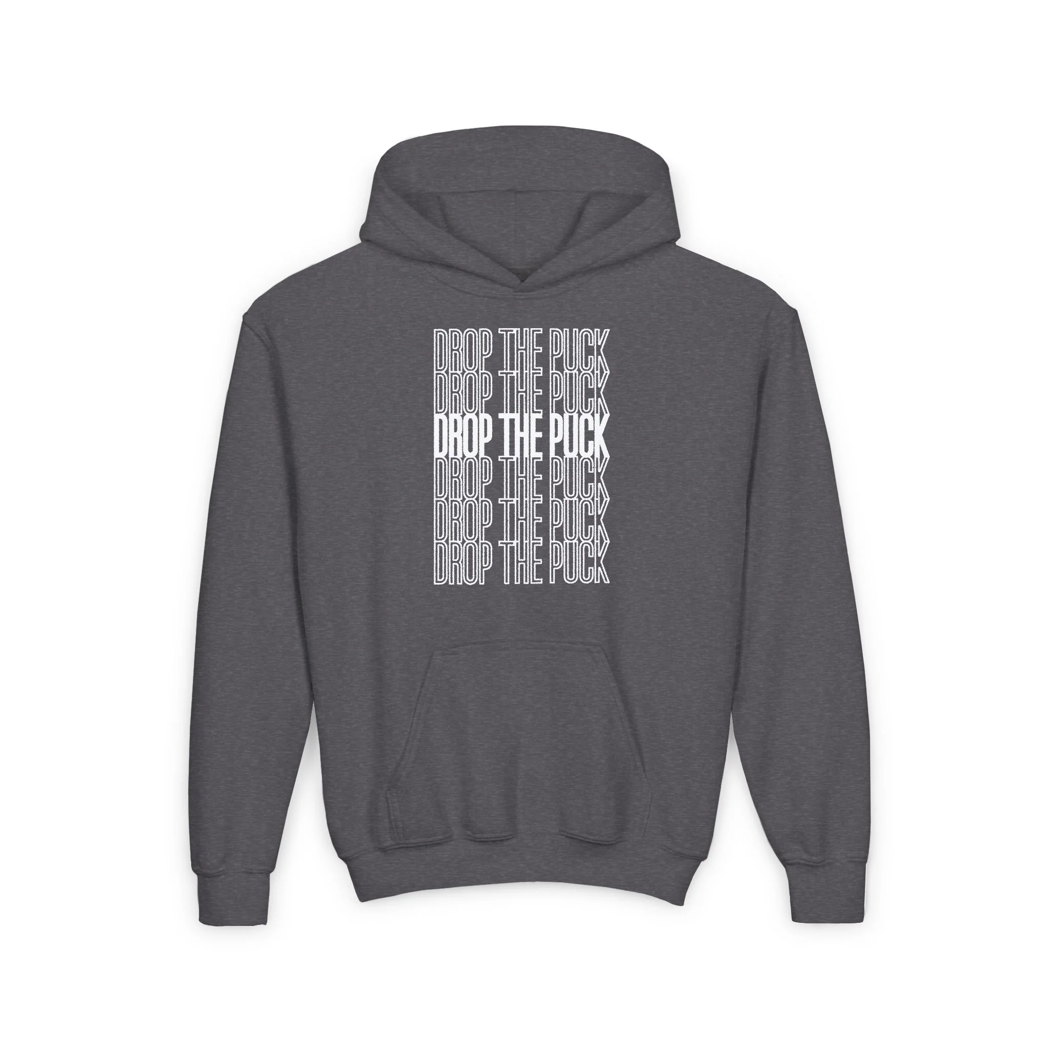 Funny Kids Hockey Hoodie - Drop The Puck Kids Hockey Hoodie - Image 4