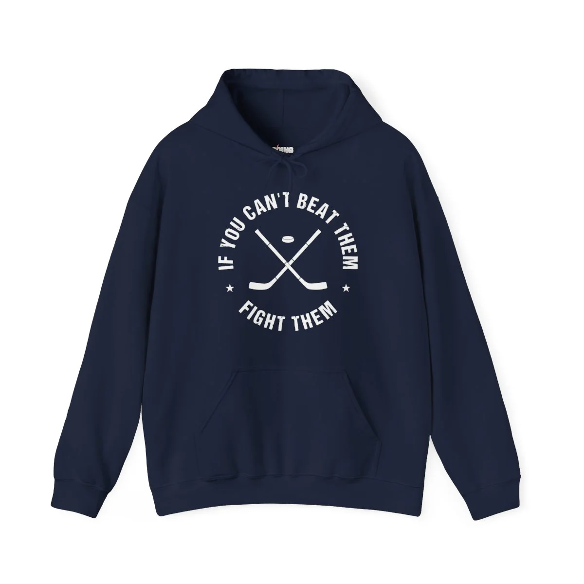 Funny Hockey Hoodie - If You Can't Beat Them Fight Them Unisex Hockey Hoodie