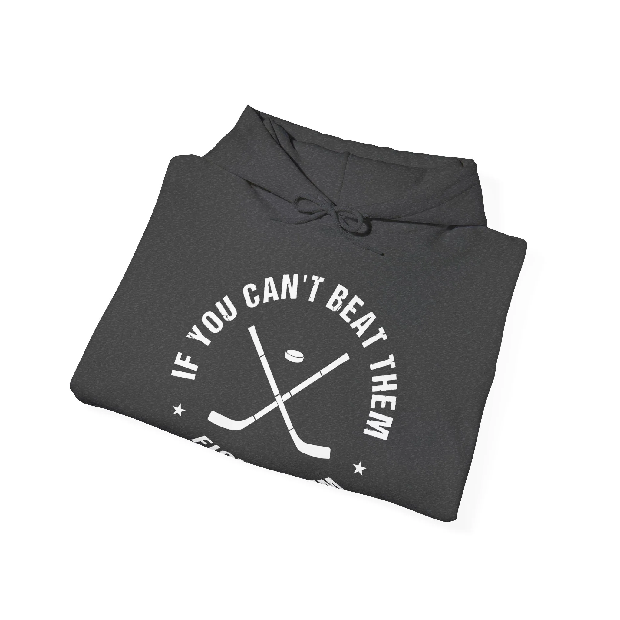 Funny Hockey Hoodie - If You Can't Beat Them Fight Them Unisex Hockey Hoodie - Image 10
