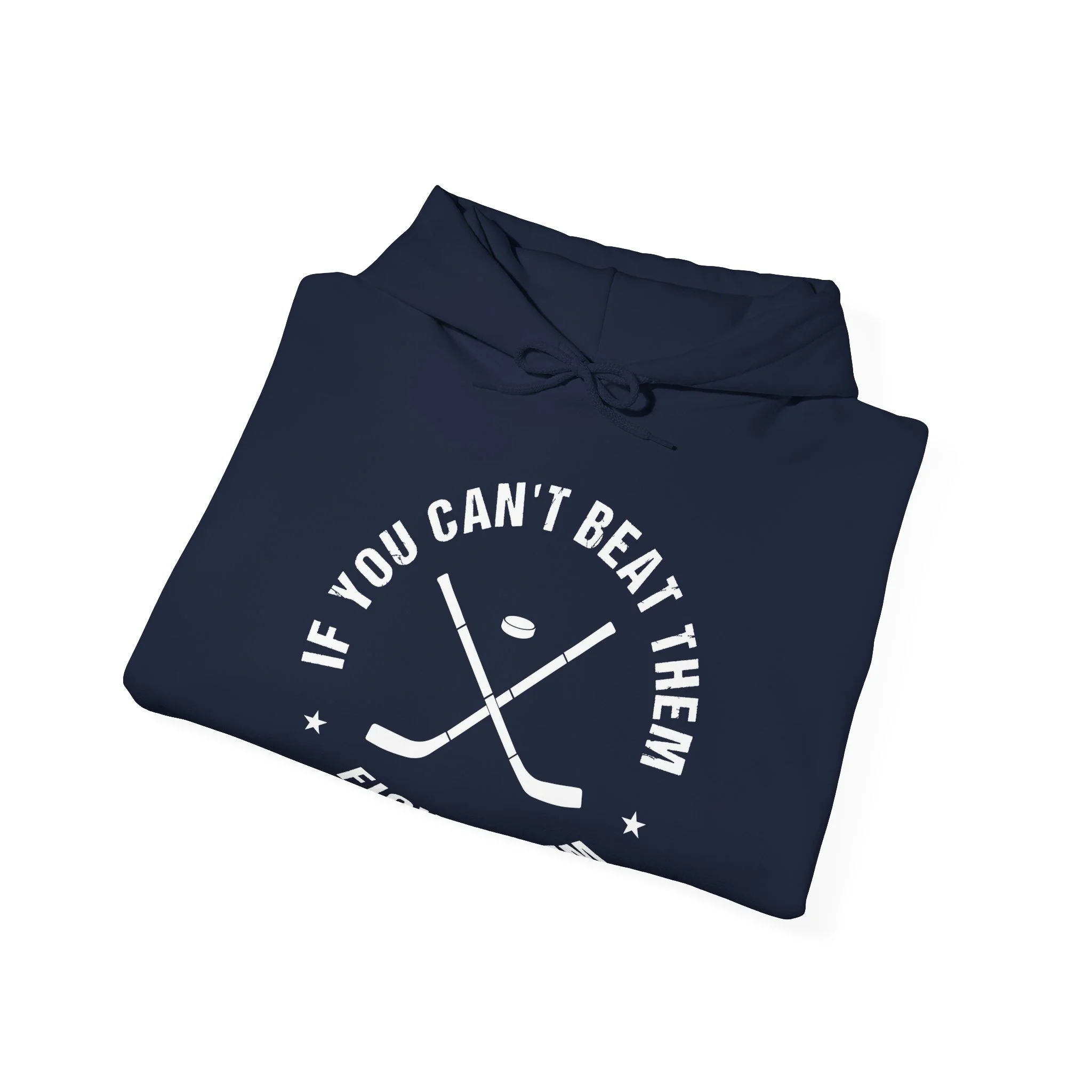 Funny Hockey Hoodie - If You Can't Beat Them Fight Them Unisex Hockey Hoodie - Image 6