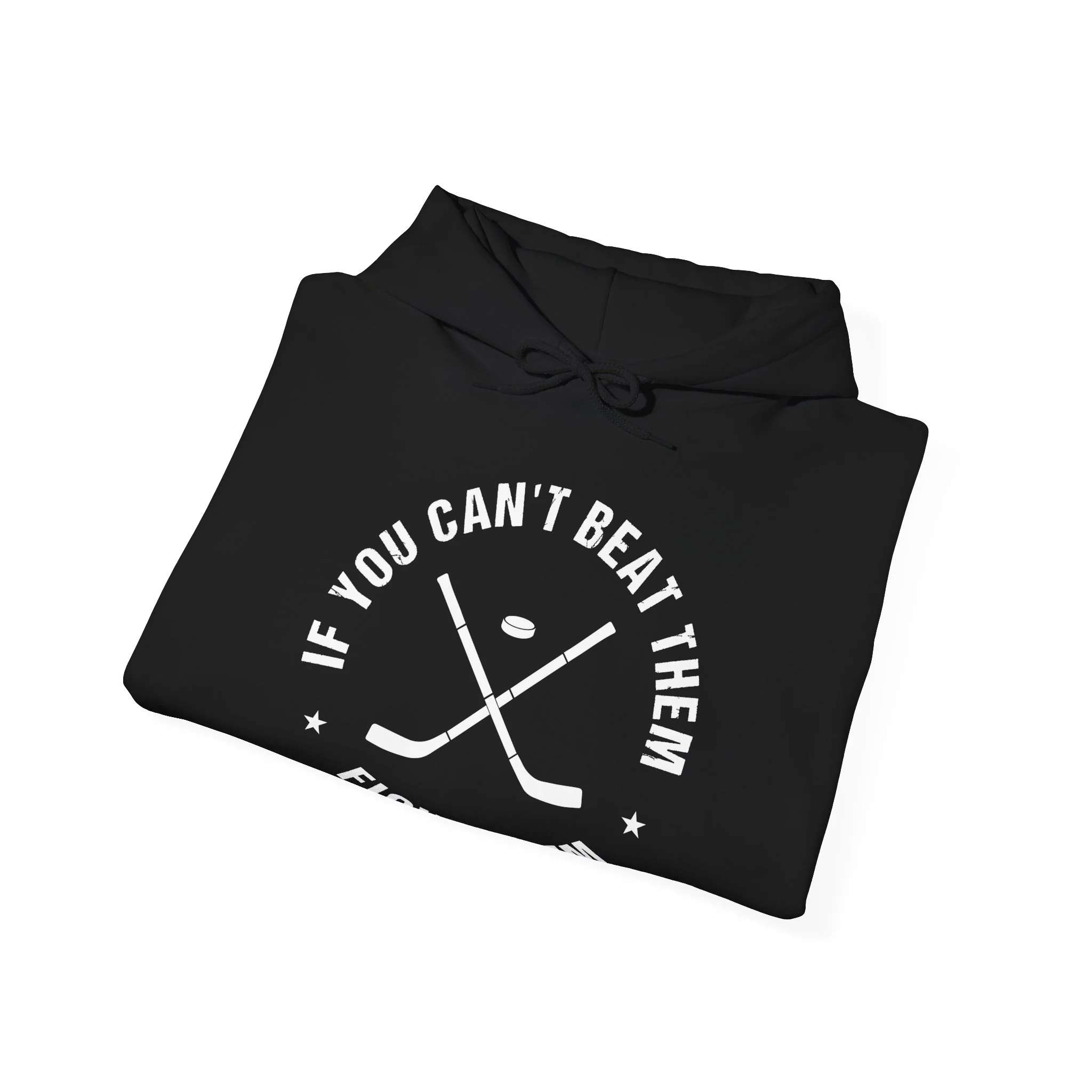 Funny Hockey Hoodie - If You Can't Beat Them Fight Them Unisex Hockey Hoodie - Image 8