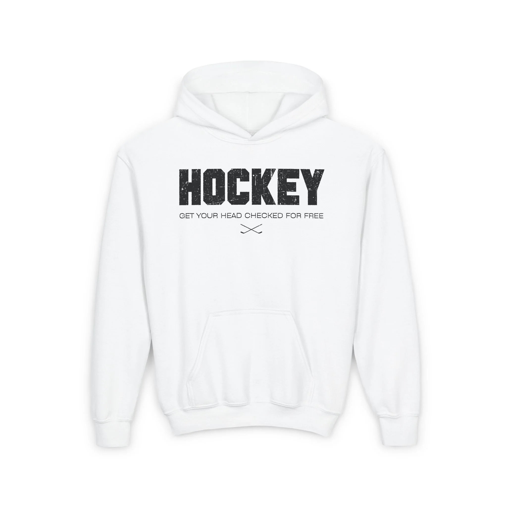Funny Kids Hockey Hoodie - Get Your Head Checked For Free Kids Hockey Hoodie - Image 2