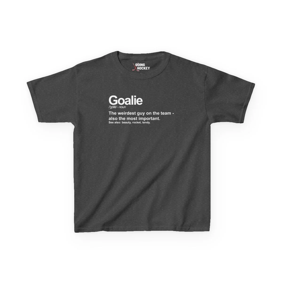Funny Kids Hockey T-Shirt - Goalie Definition Kids Hockey Shirt - Image 4