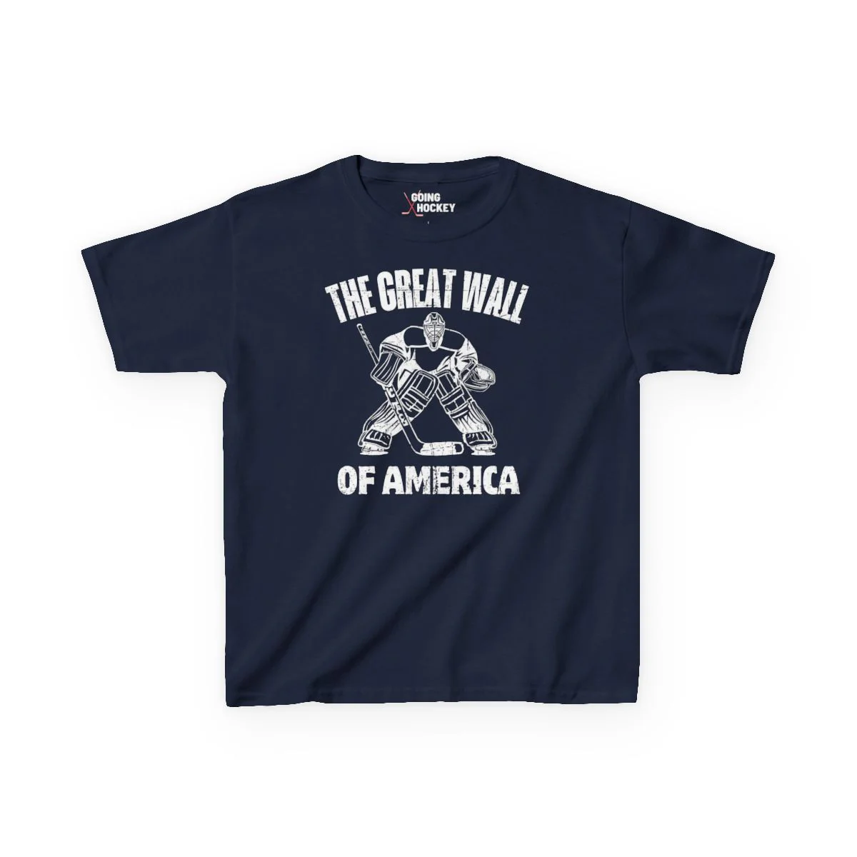 Funny Kids Hockey T-Shirt - The Great Wall Of America Kids Hockey Shirt - Image 4