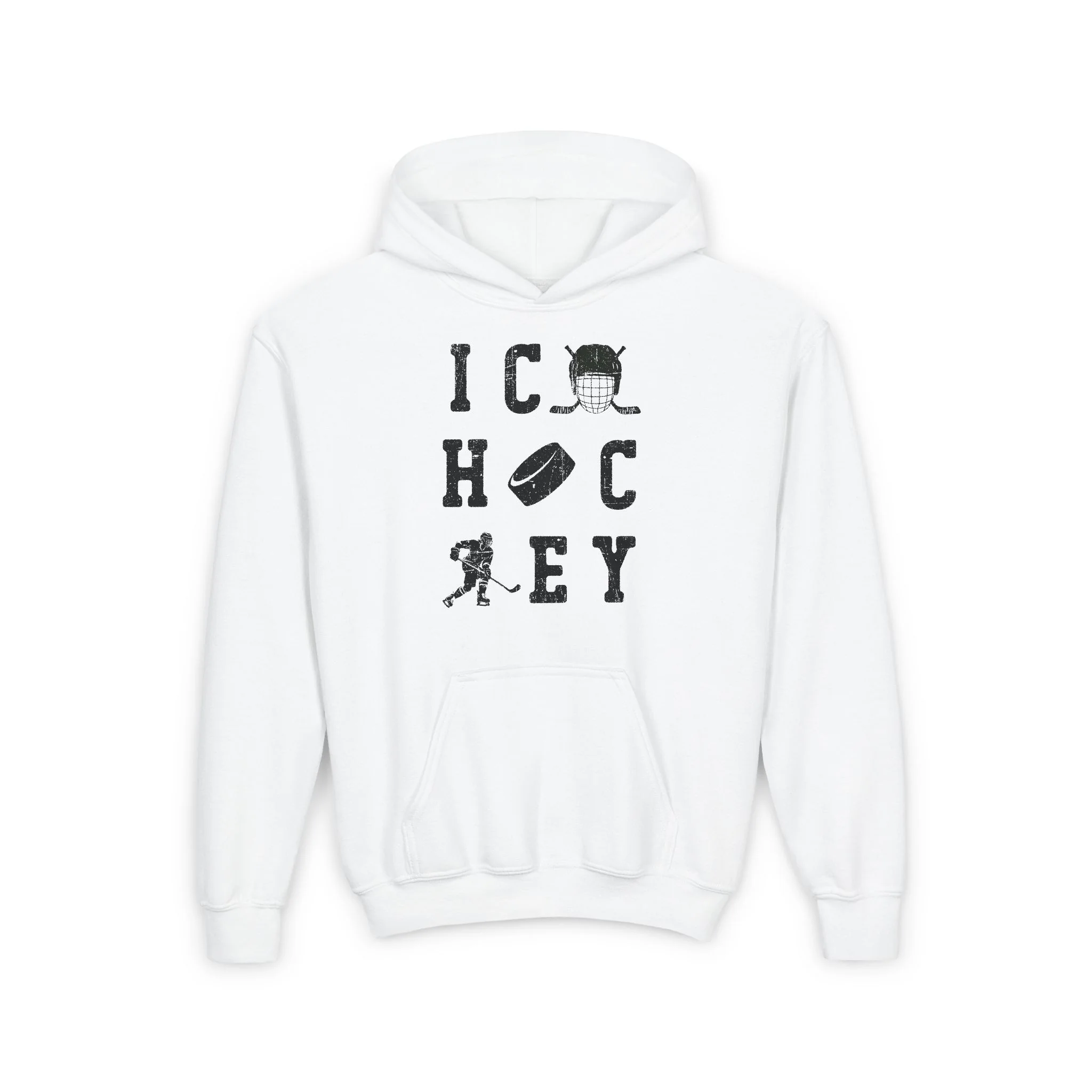 Kids Hockey Hoodie - Ice Hoc Key Matrix 2 Kids Hockey Hoodie - Image 2