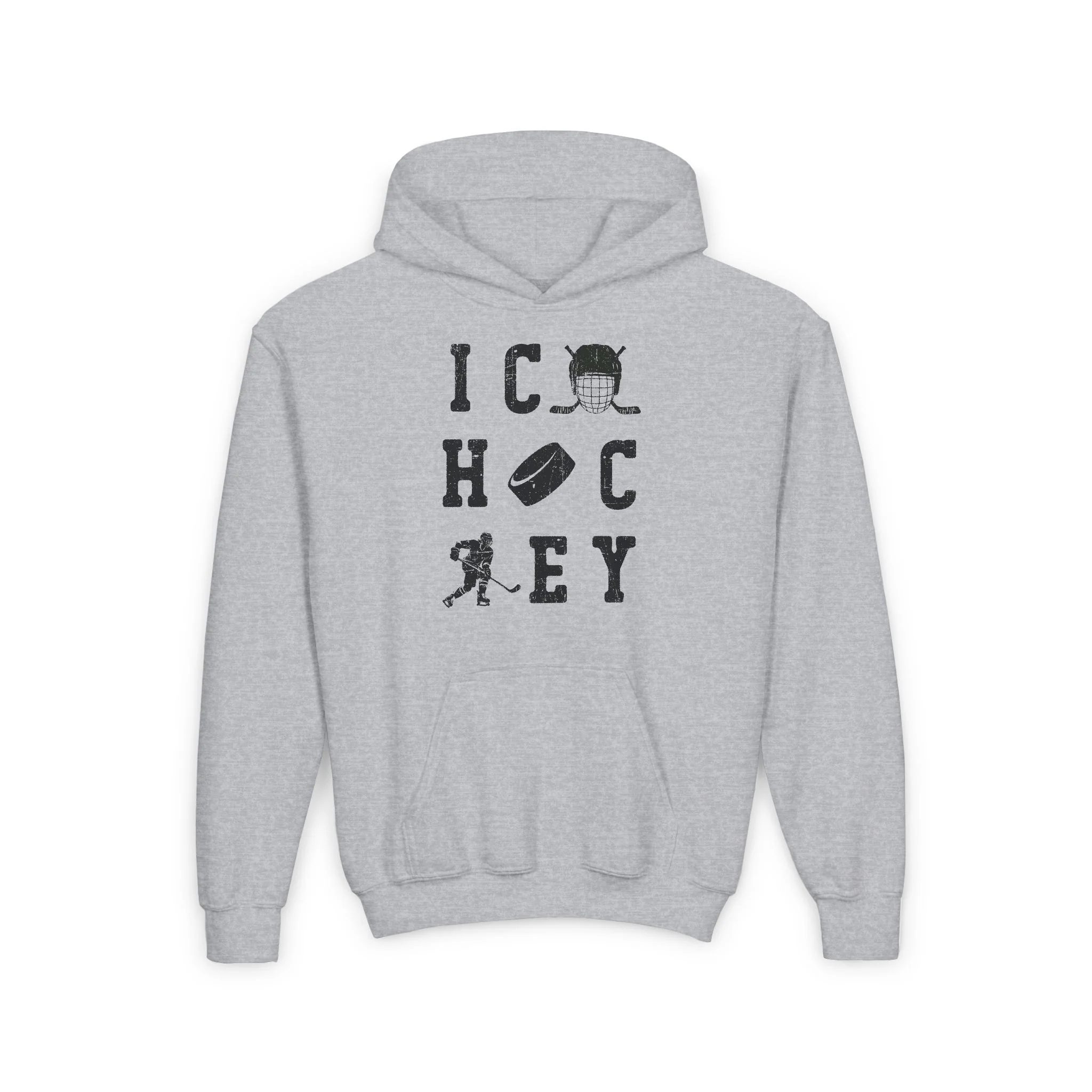 Kids Hockey Hoodie - Ice Hoc Key Matrix 2 Kids Hockey Hoodie - Image 3