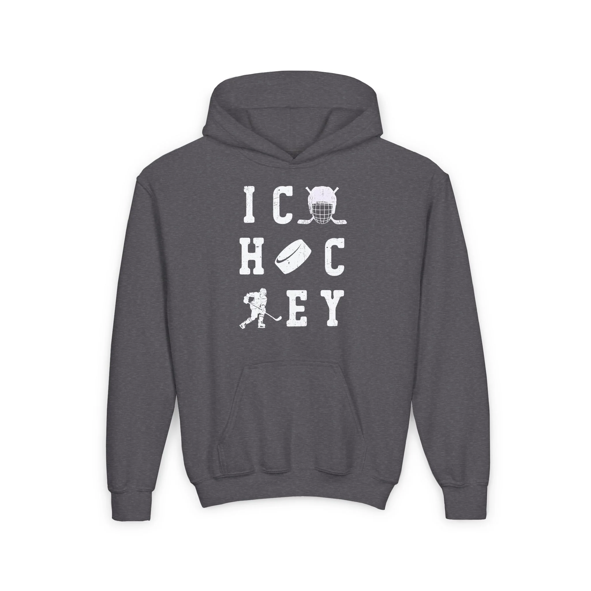 Kids Hockey Hoodie - Ice Hoc Key Matrix 2 Kids Hockey Hoodie - Image 4
