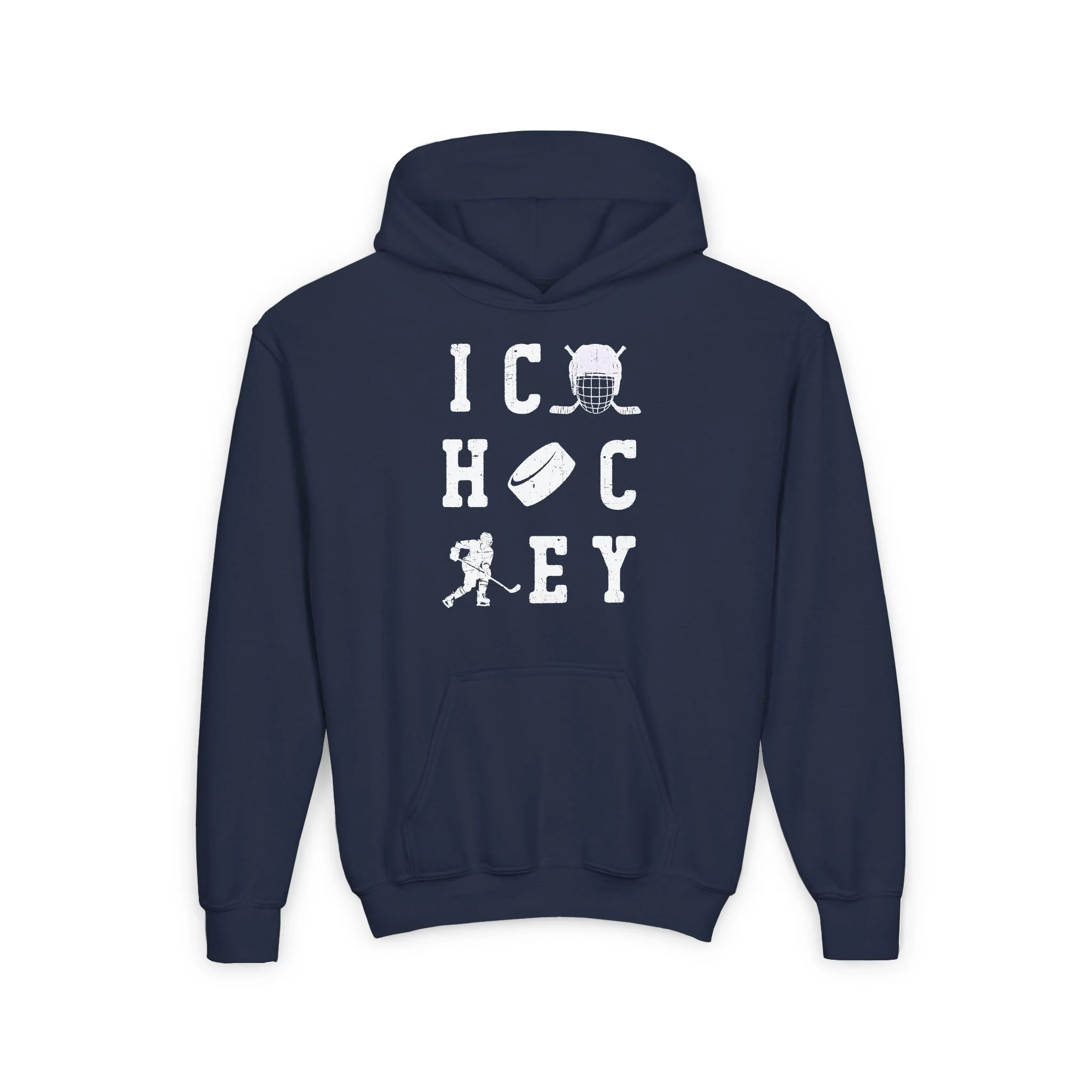 Kids Hockey Hoodie - Ice Hoc Key Matrix 2 Kids Hockey Hoodie - Image 5
