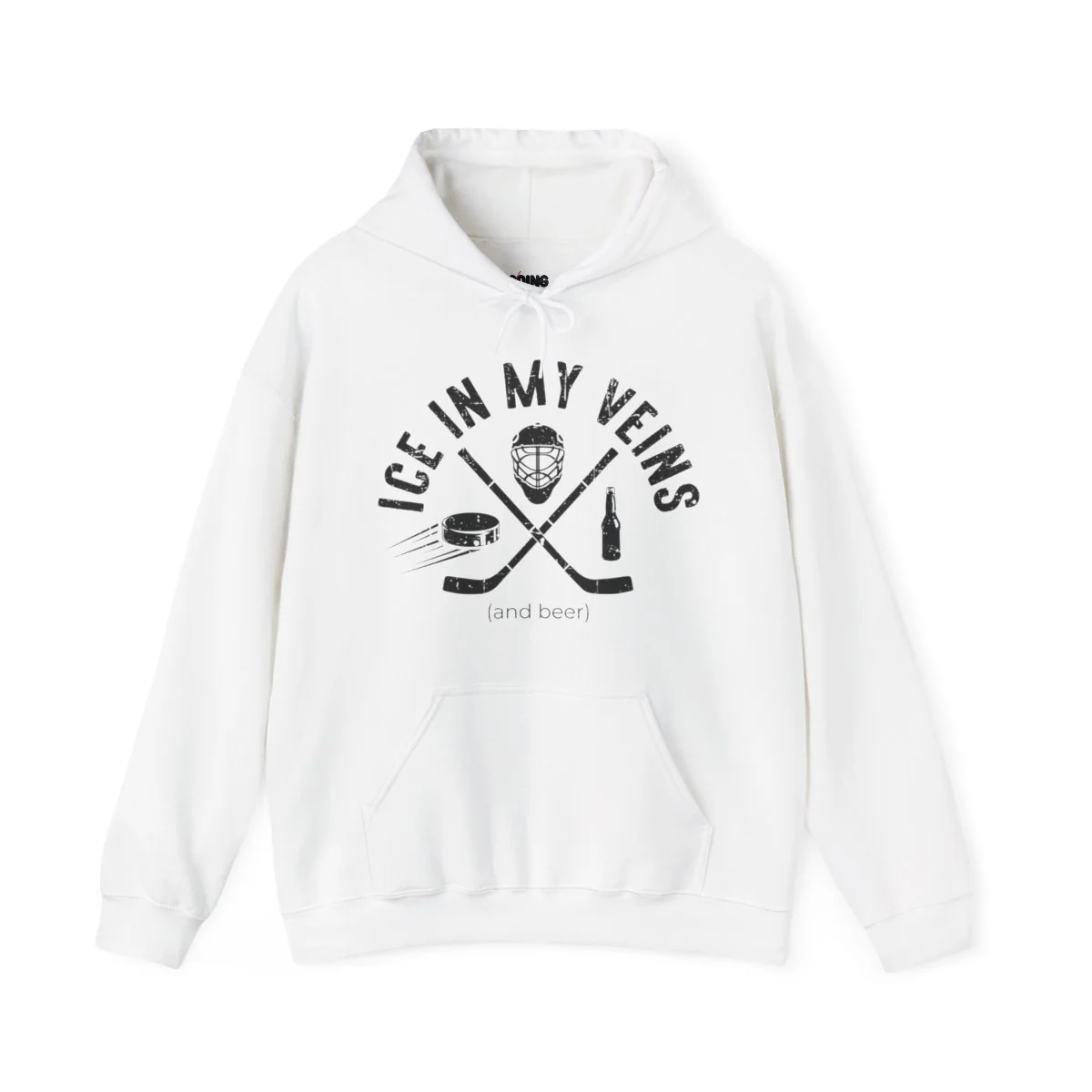 Funny Hockey Hoodie - Ice In My Views And Beer Unisex Hockey Hoodie - Image 2