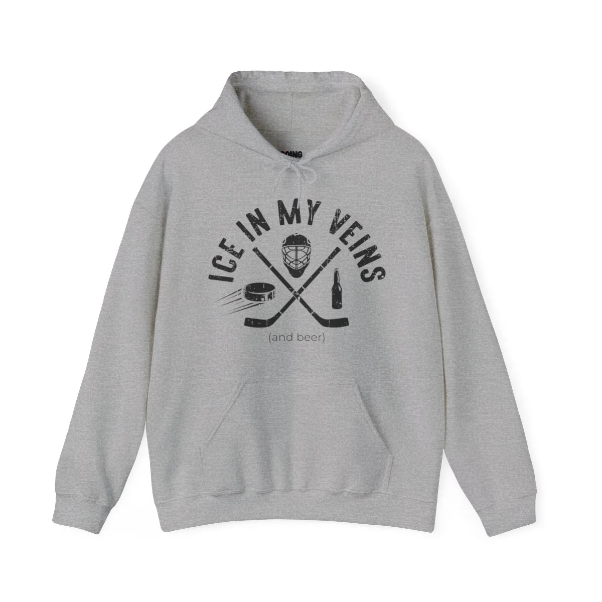 Funny Hockey Hoodie - Ice In My Views And Beer Unisex Hockey Hoodie - Image 3