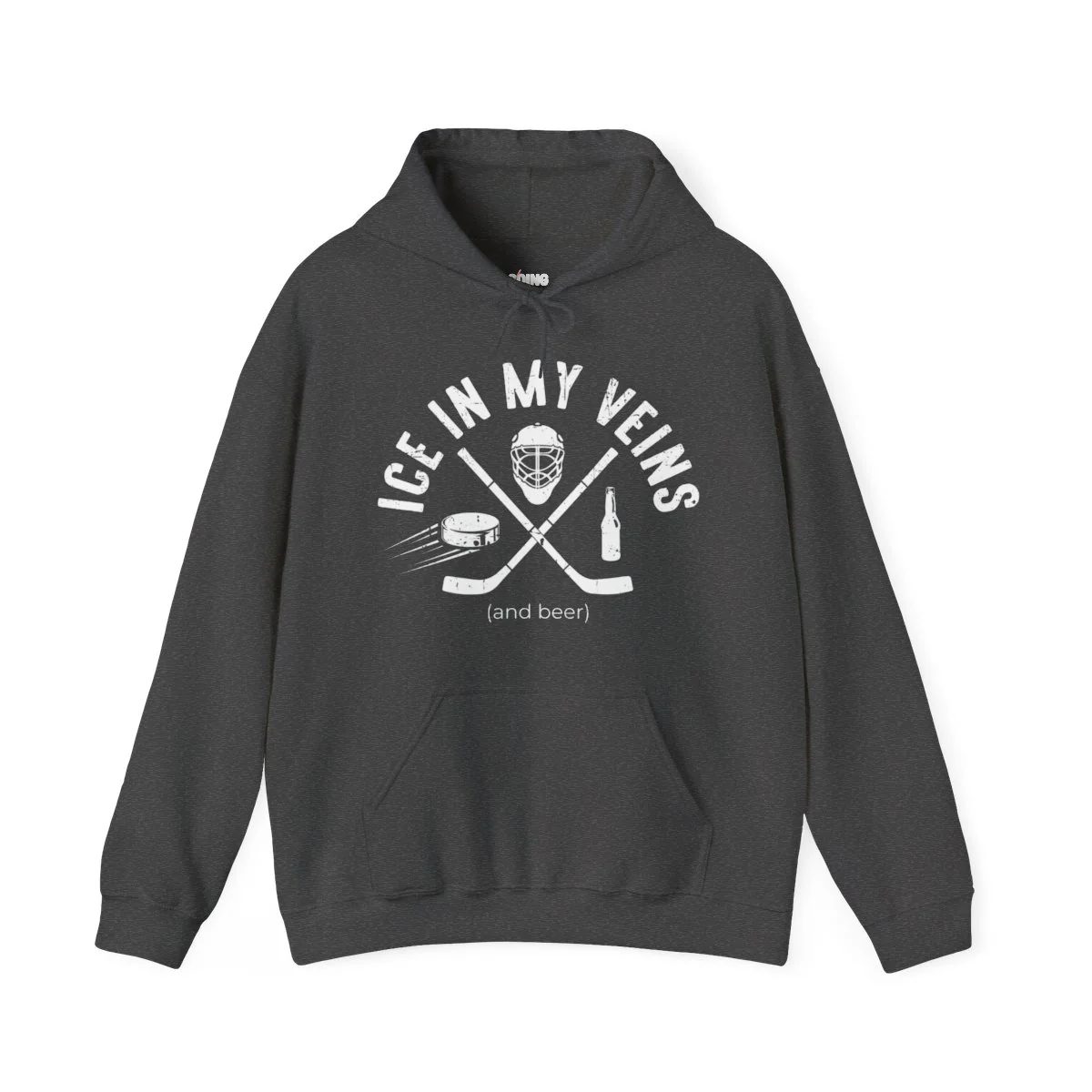 Funny Hockey Hoodie - Ice In My Views And Beer Unisex Hockey Hoodie - Image 4