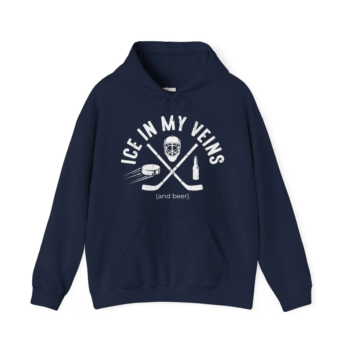 Funny Hockey Hoodie - Ice In My Views And Beer Unisex Hockey Hoodie - Image 5