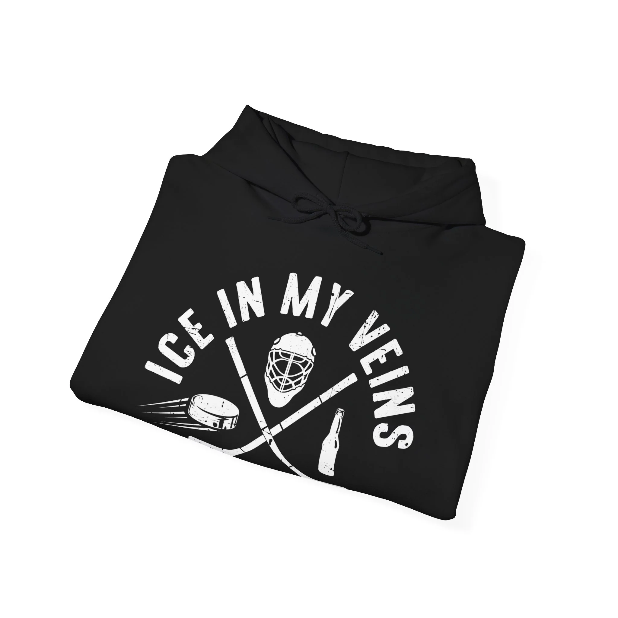 Funny Hockey Hoodie - Ice In My Views And Beer Unisex Hockey Hoodie - Image 6