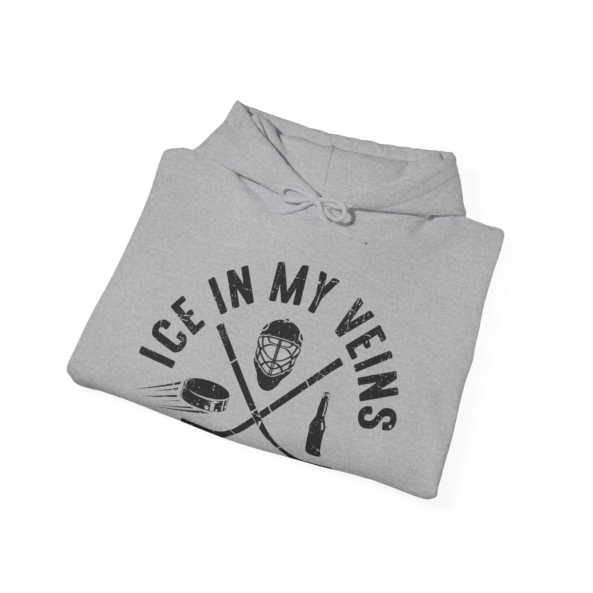 Funny Hockey Hoodie - Ice In My Views And Beer Unisex Hockey Hoodie - Image 8
