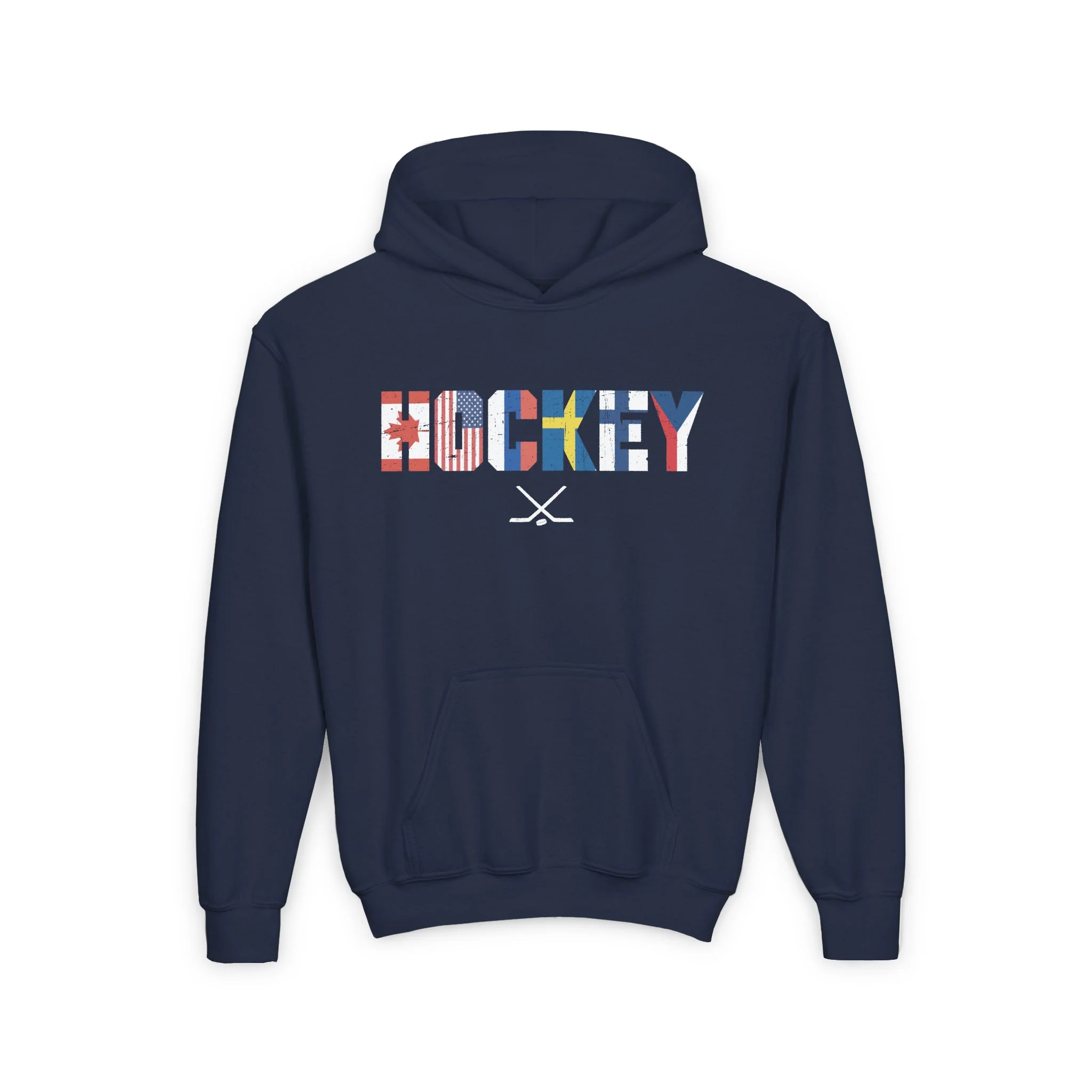 Kids Hockey Hoodie - International Hockey Flags Kids Hockey Hoodie - Image 5