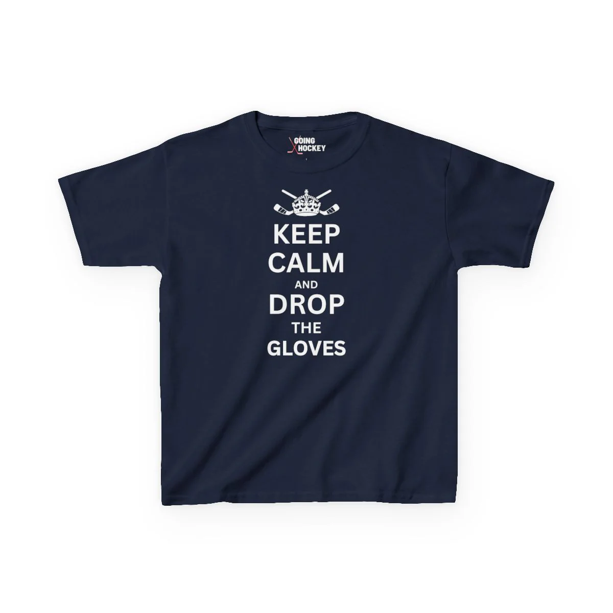 Funny Kids Hockey T-Shirt - Keep Calm And Drop The Gloves Kids Hockey Shirt