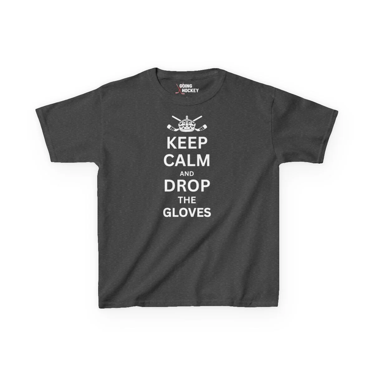 Funny Kids Hockey T-Shirt - Keep Calm And Drop The Gloves Kids Hockey Shirt - Image 5