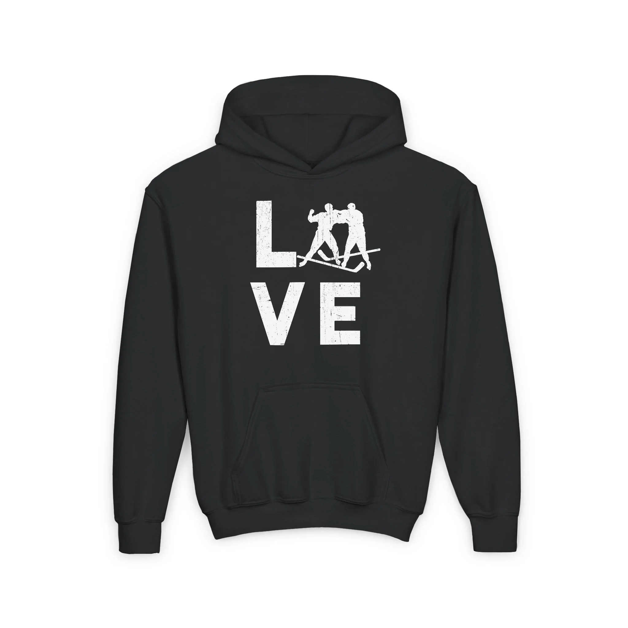 Funny Kids Hockey Hoodie - Love Hockey Kids Hockey Hoodie