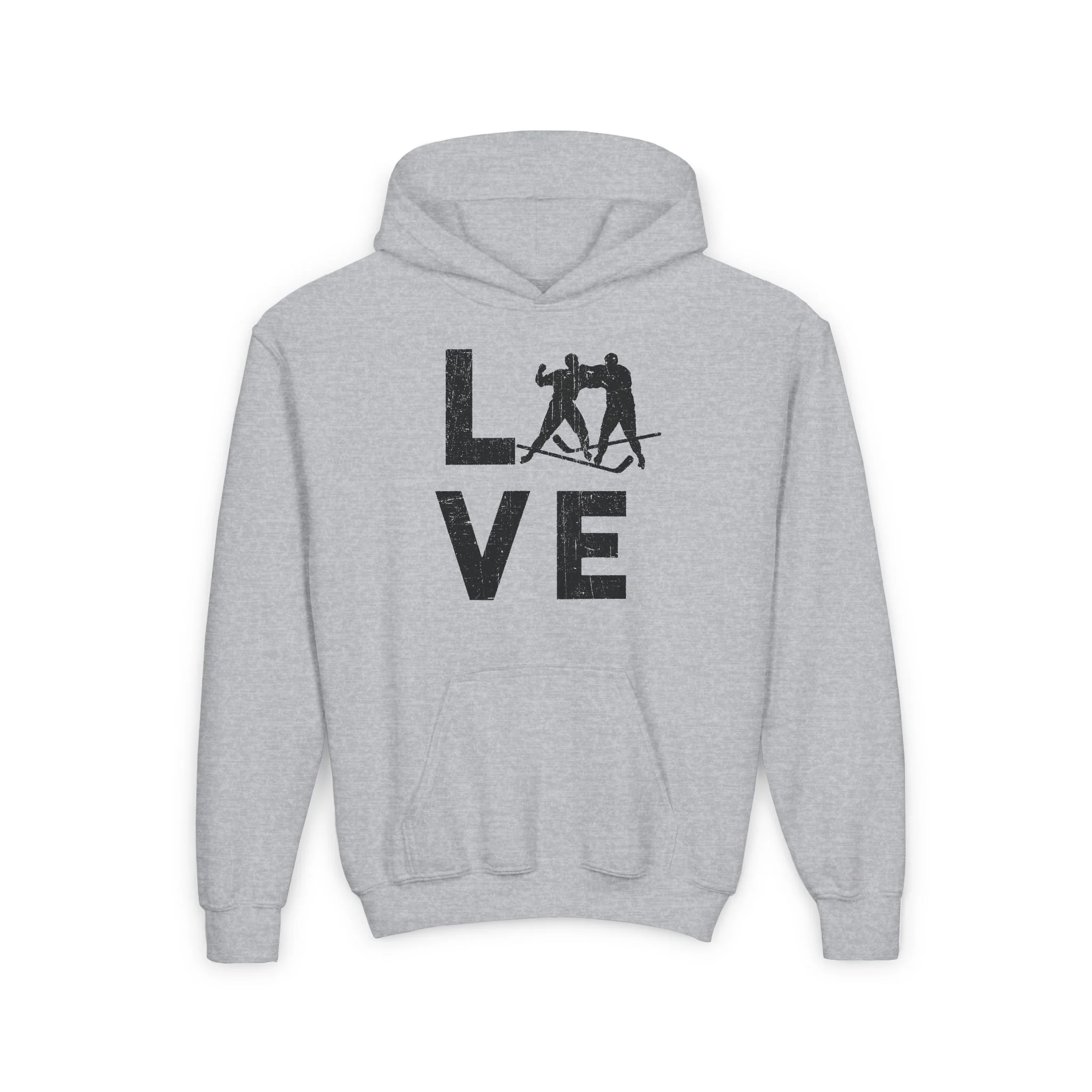Funny Kids Hockey Hoodie - Love Hockey Kids Hockey Hoodie - Image 3