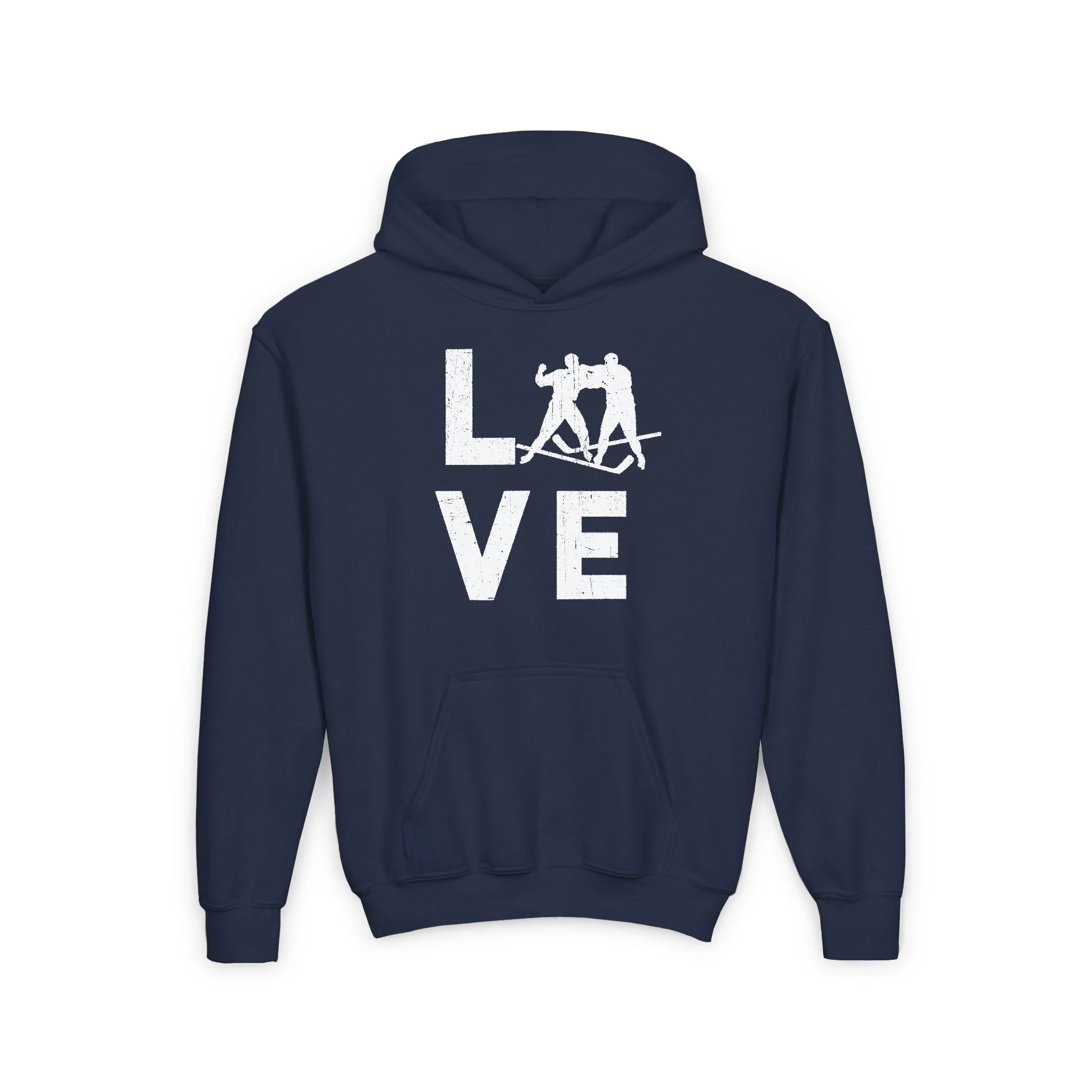 Funny Kids Hockey Hoodie - Love Hockey Kids Hockey Hoodie - Image 5