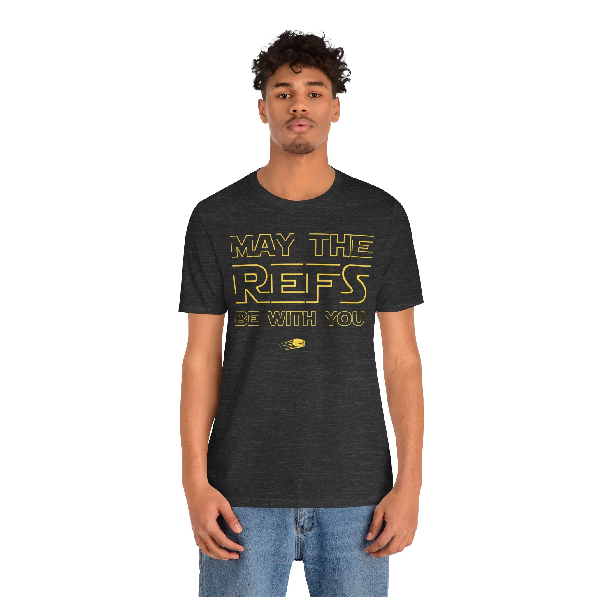 Funny Hockey T-Shirt - May The Refs Be With You Unisex Hockey Shirt - Image 7