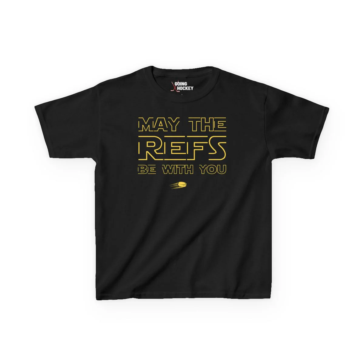 Funny Kids Hockey T-Shirt - May The Refs Be With You Kids Hockey Shirt