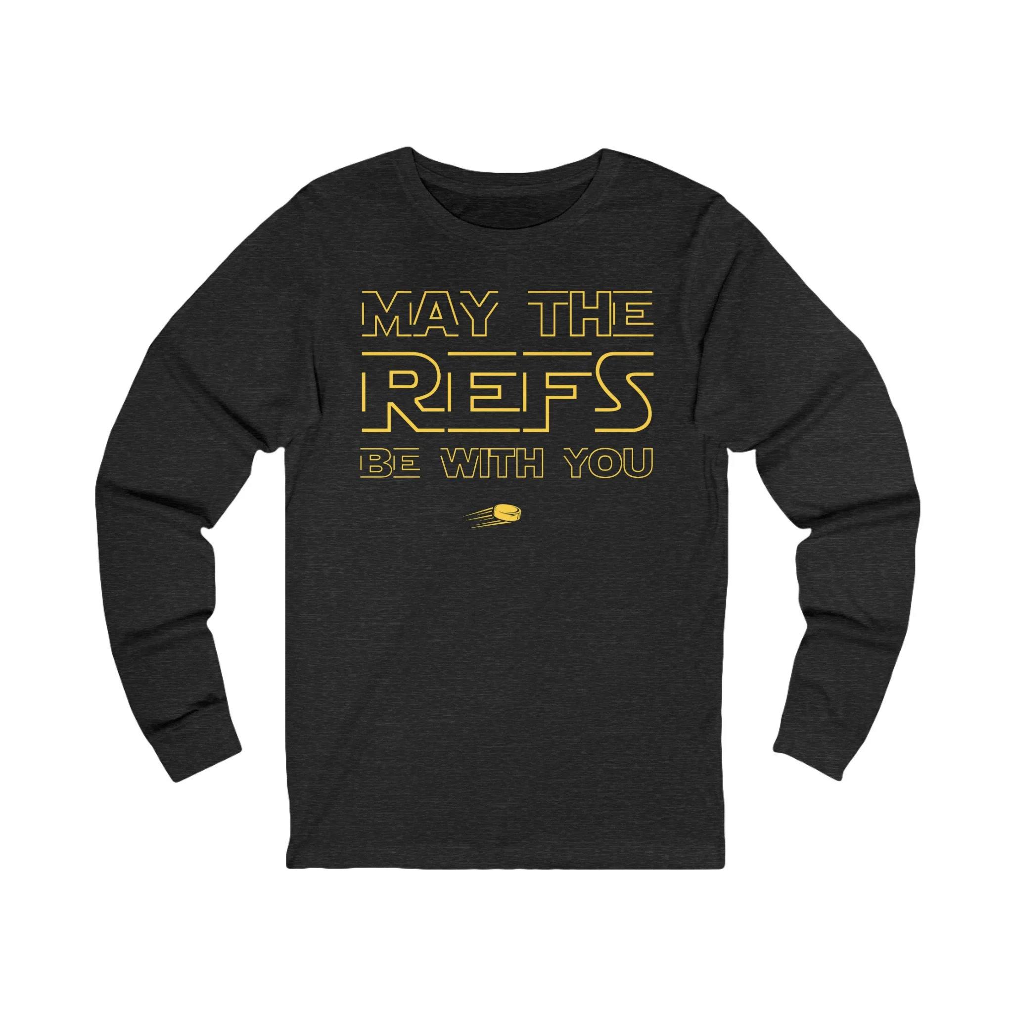 Funny Hockey Long Sleeve T-Shirt - May The Refs Be With You Unisex Hockey Long Sleeve Shirt - Image 2