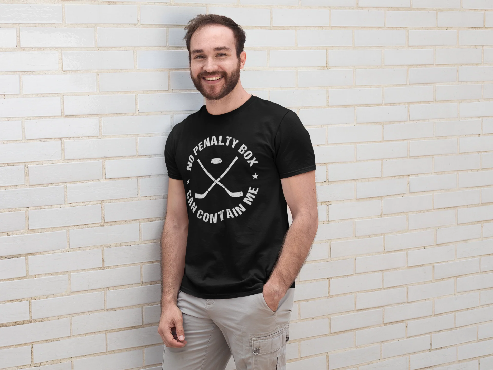 Funny Hockey T-Shirt - No Penalty Box Can Contain Me Unisex Hockey Shirt - Image 2