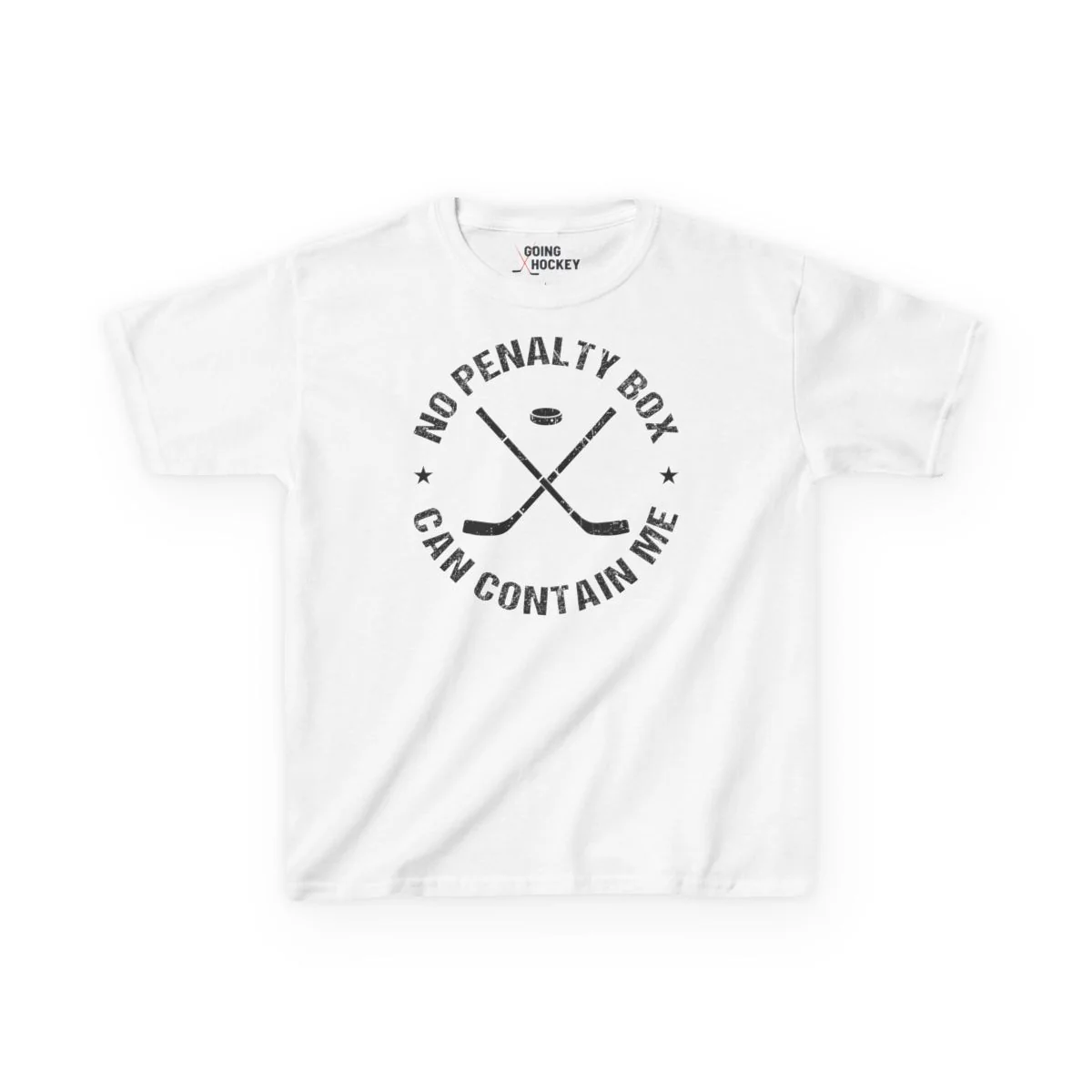 Funny Kids Hockey T-Shirt - No Penalty Box Can Contain Me Kids Hockey Shirt - Image 5
