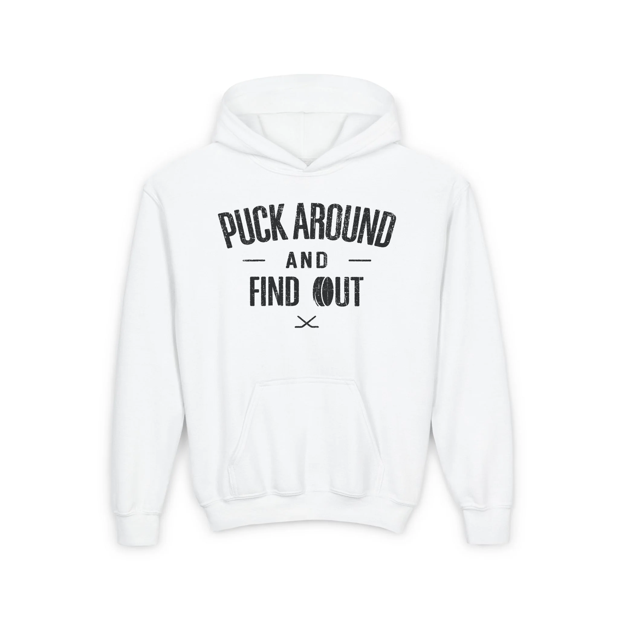 Funny Kids Hockey Hoodie - Puck Around And Find Out Kids Hockey Hoodie - Image 2