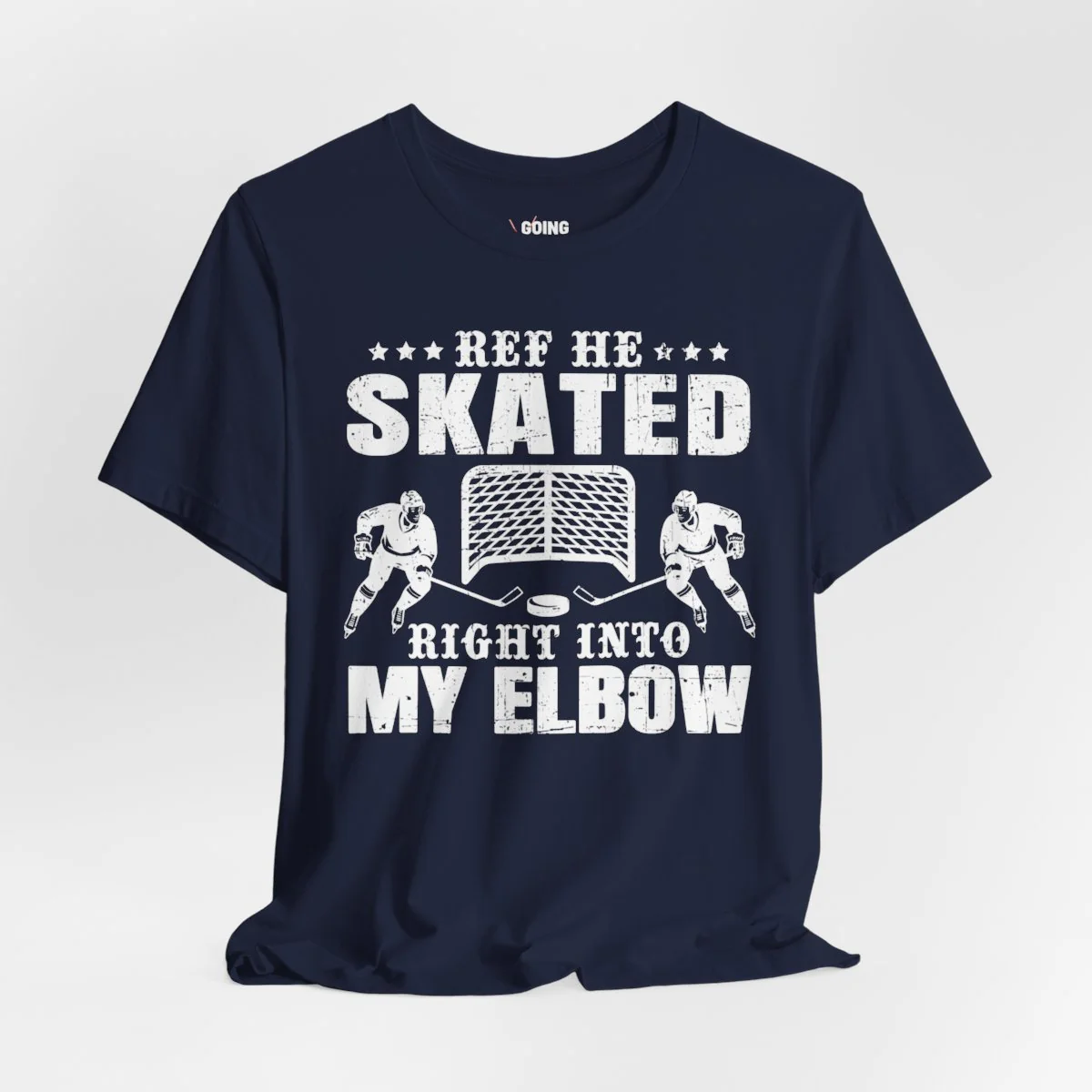 Funny Hockey T-Shirt - Ref He Skated Right Into My Elbow Unisex Hockey Shirt