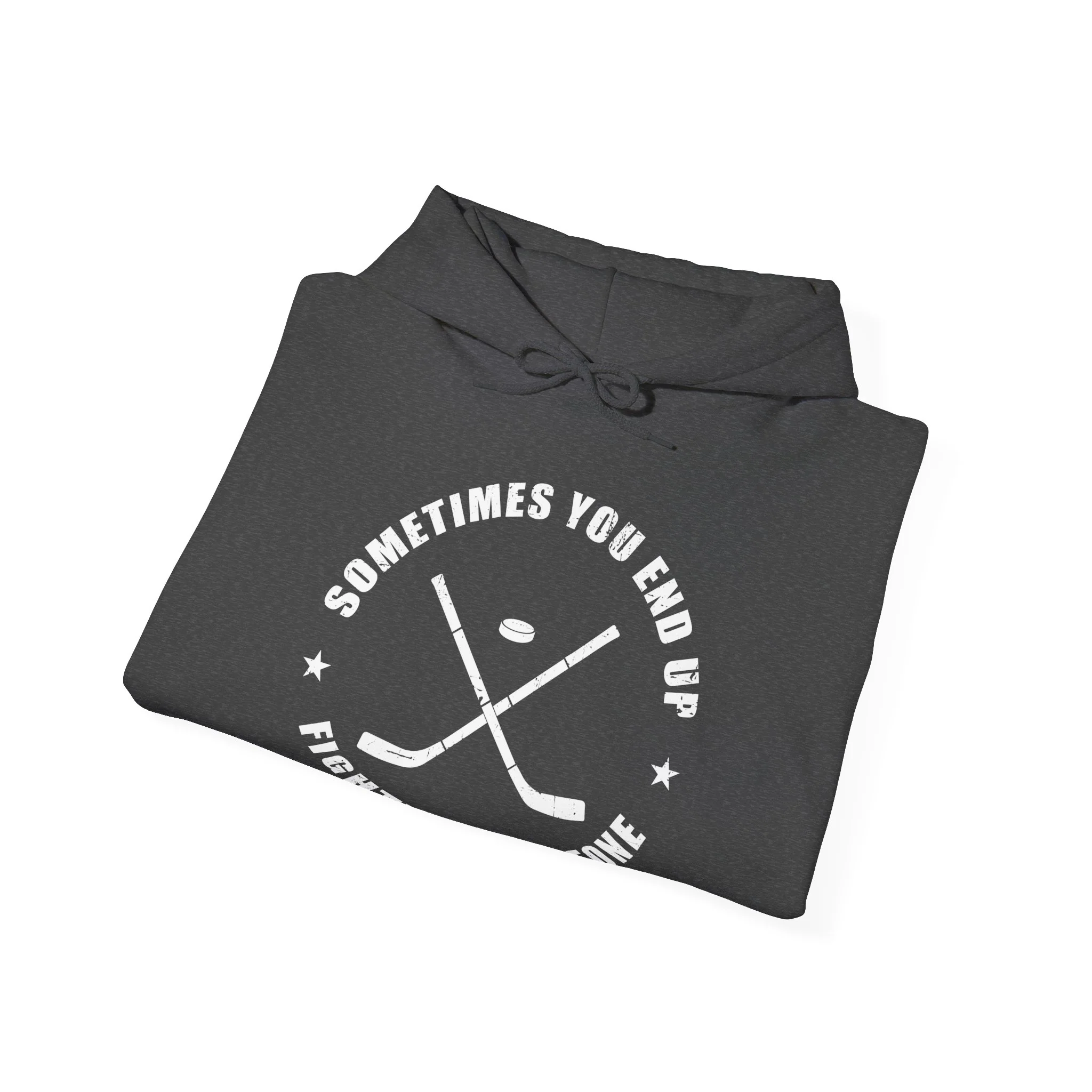 Funny Hockey Hoodie - Sometimes You End Up Fighting Someone Unisex Hockey Hoodie - Image 9