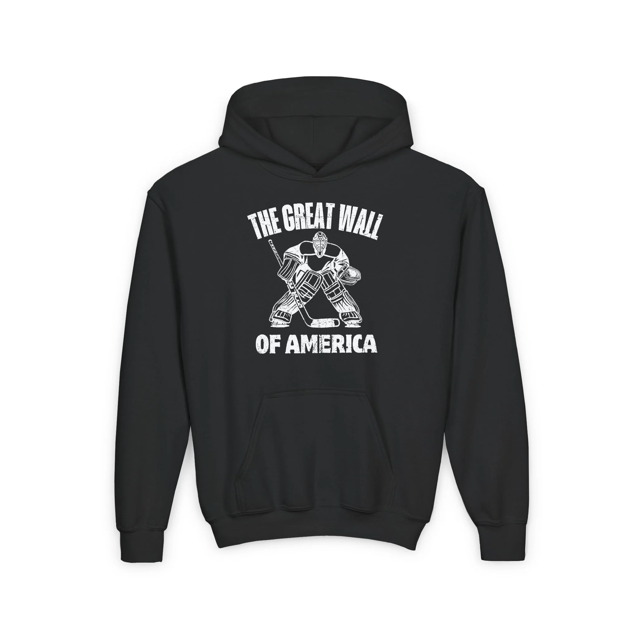 Funny Kids Hockey Hoodie - The Great Wall Of America Kids Hockey Hoodie