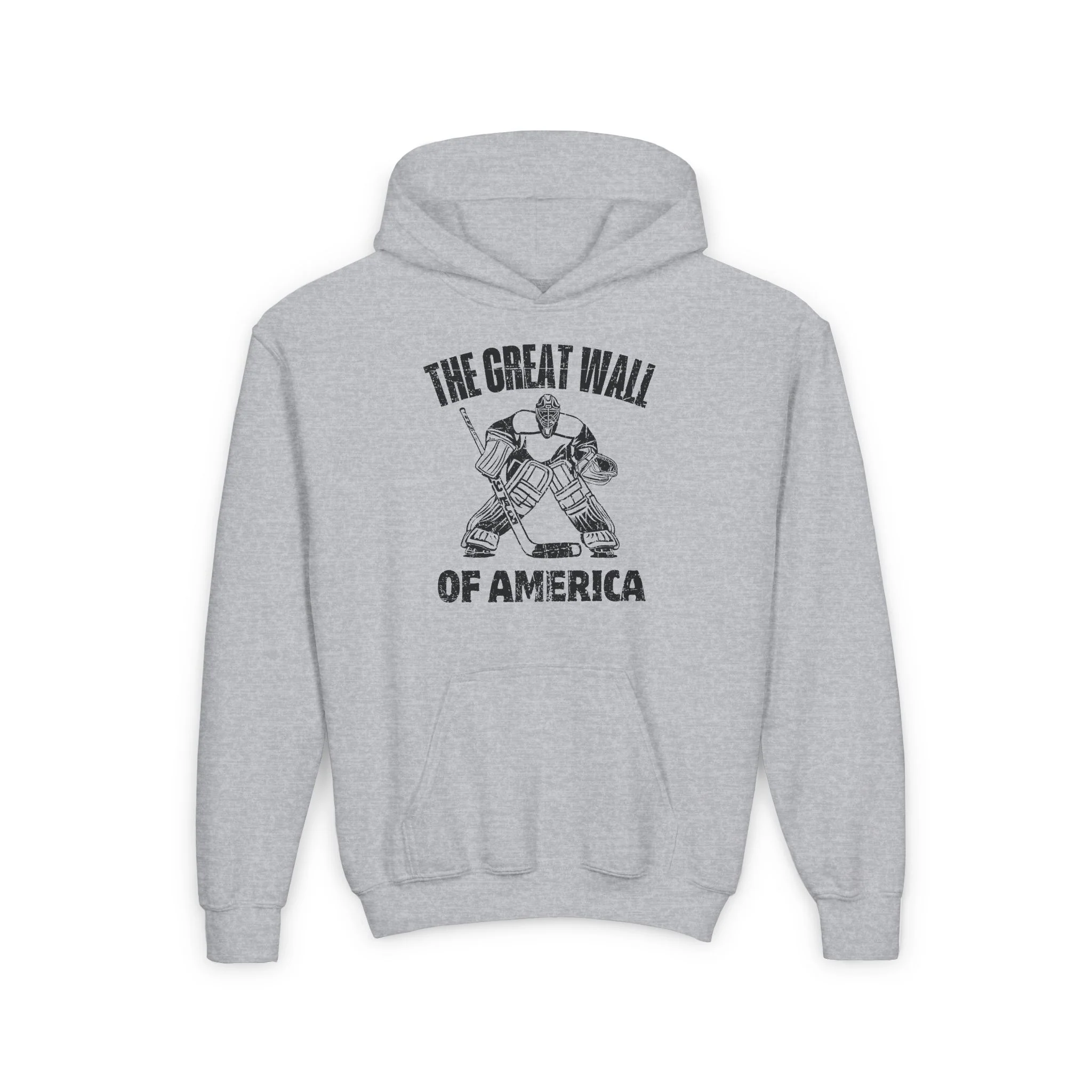 Funny Kids Hockey Hoodie - The Great Wall Of America Kids Hockey Hoodie - Image 2