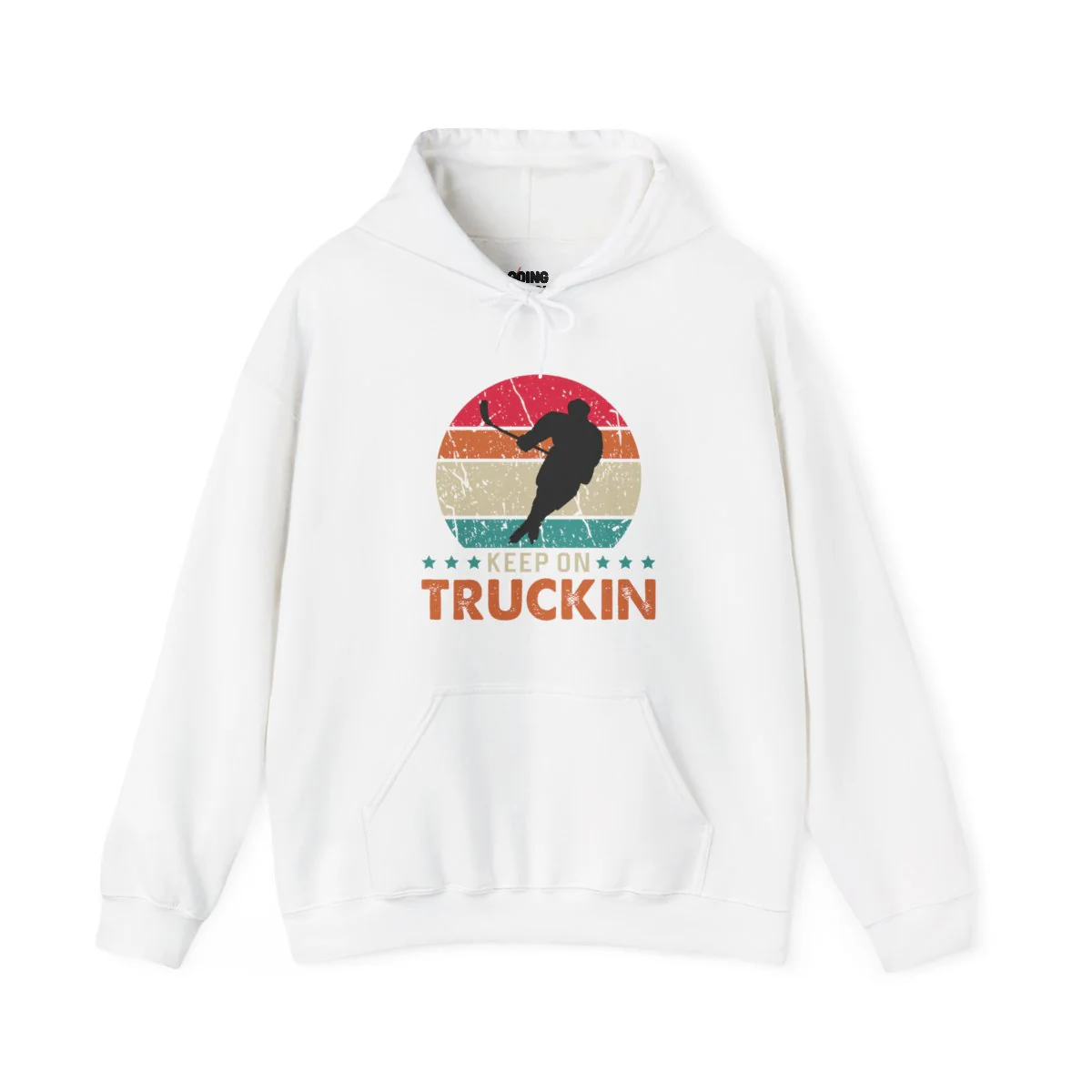 Funny Hockey Hoodie - Keep On Truckin Unisex Hockey Hoodie - Image 2