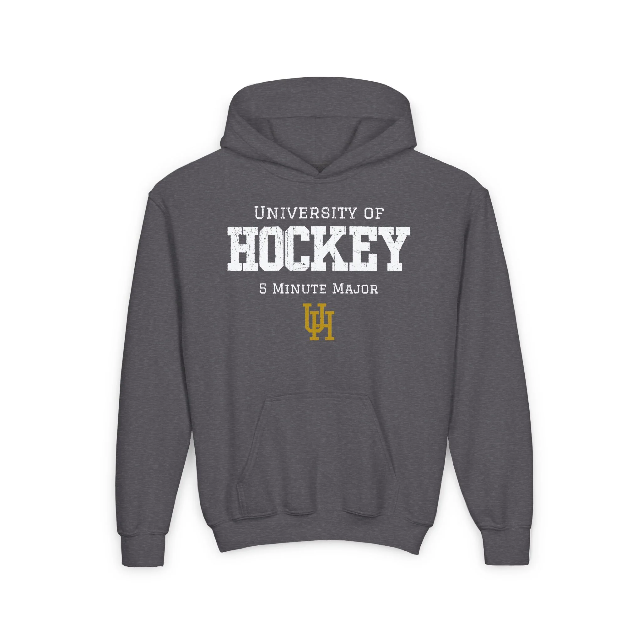 Funny Kids Hockey Hoodie - University of Hockey 5 Minute Major Kids Hockey Hoodie - Image 5