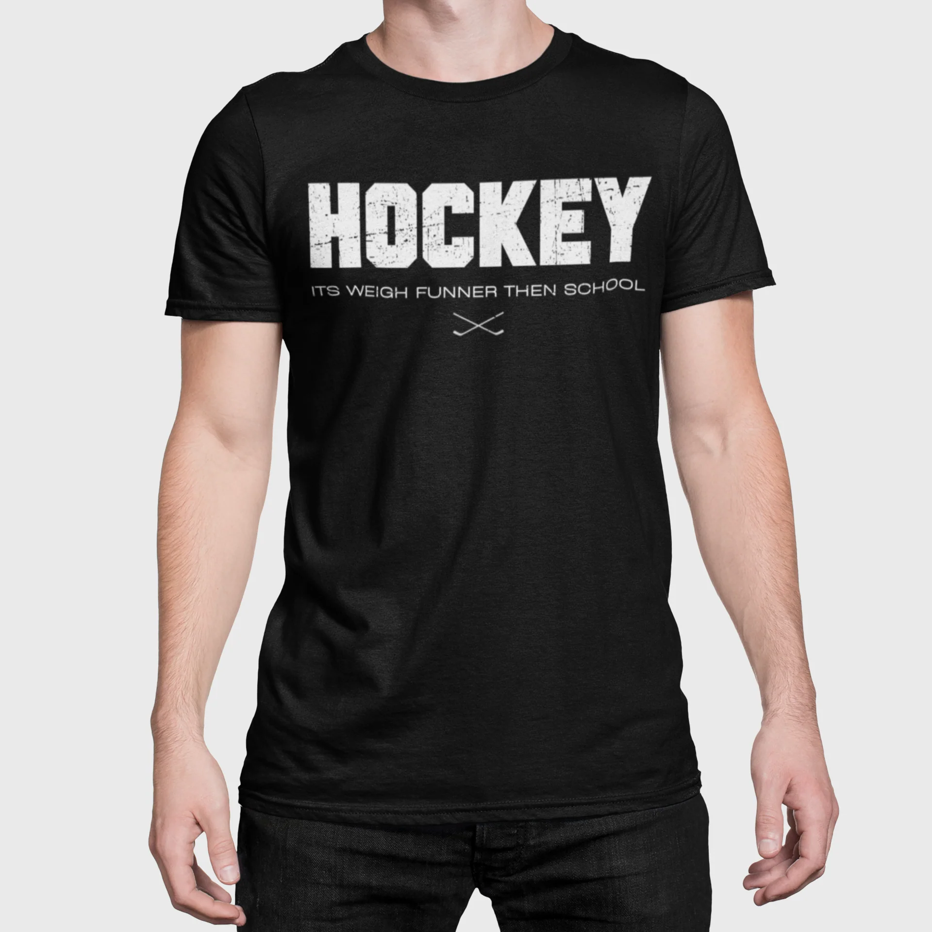 Funny Hockey T-Shirt - Its Weigh Funner Then School Unisex Hockey Shirt - Image 3