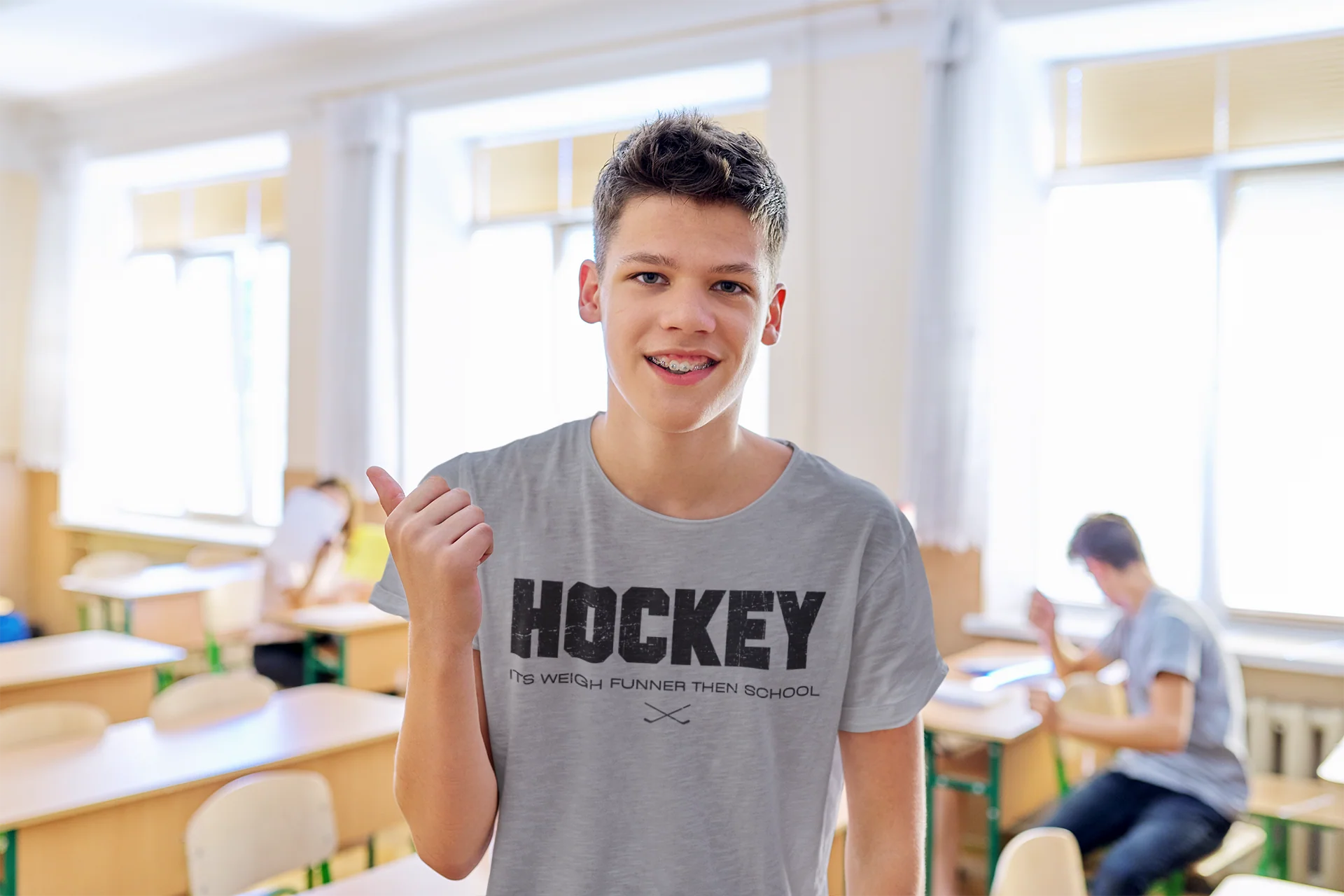 Funny Hockey T-Shirt - Its Weigh Funner Then School Unisex Hockey Shirt - Image 5