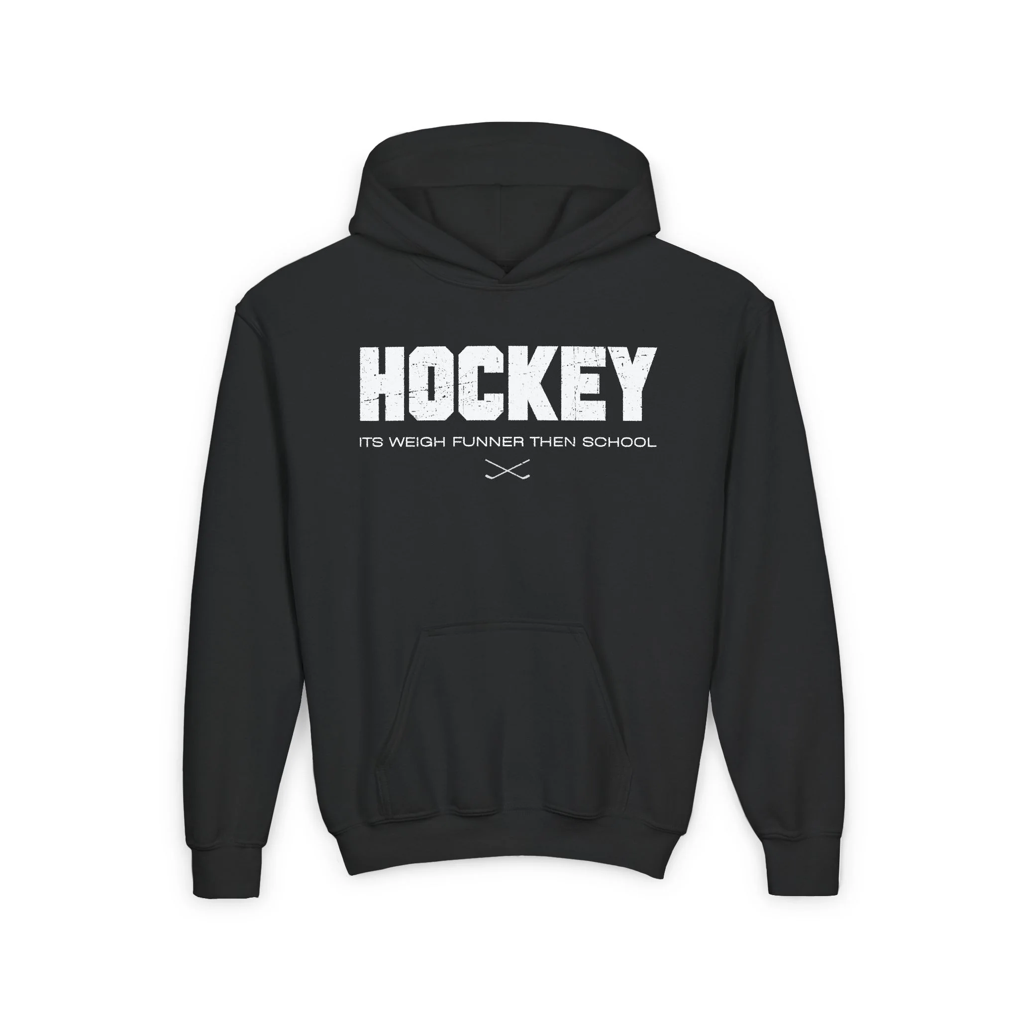 Funny Kids Hockey Hoodie - Its Weigh Funner Then School Kids Hockey Hoodie - Image 3