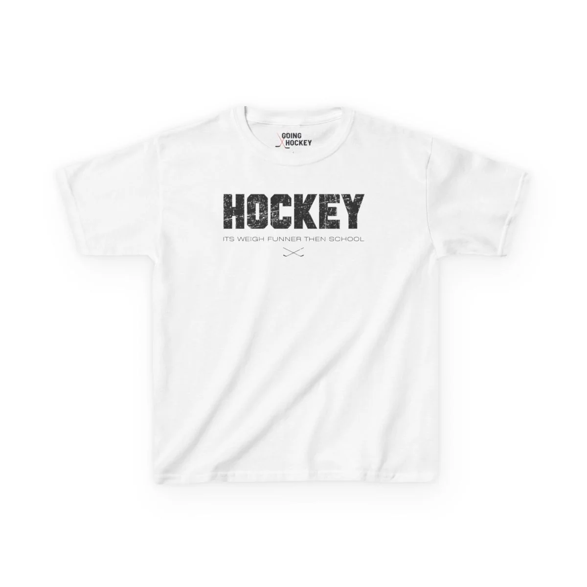 Funny Kids Hockey T-Shirt - Its Weigh Funner Then School Kids Hockey Shirt - Image 3