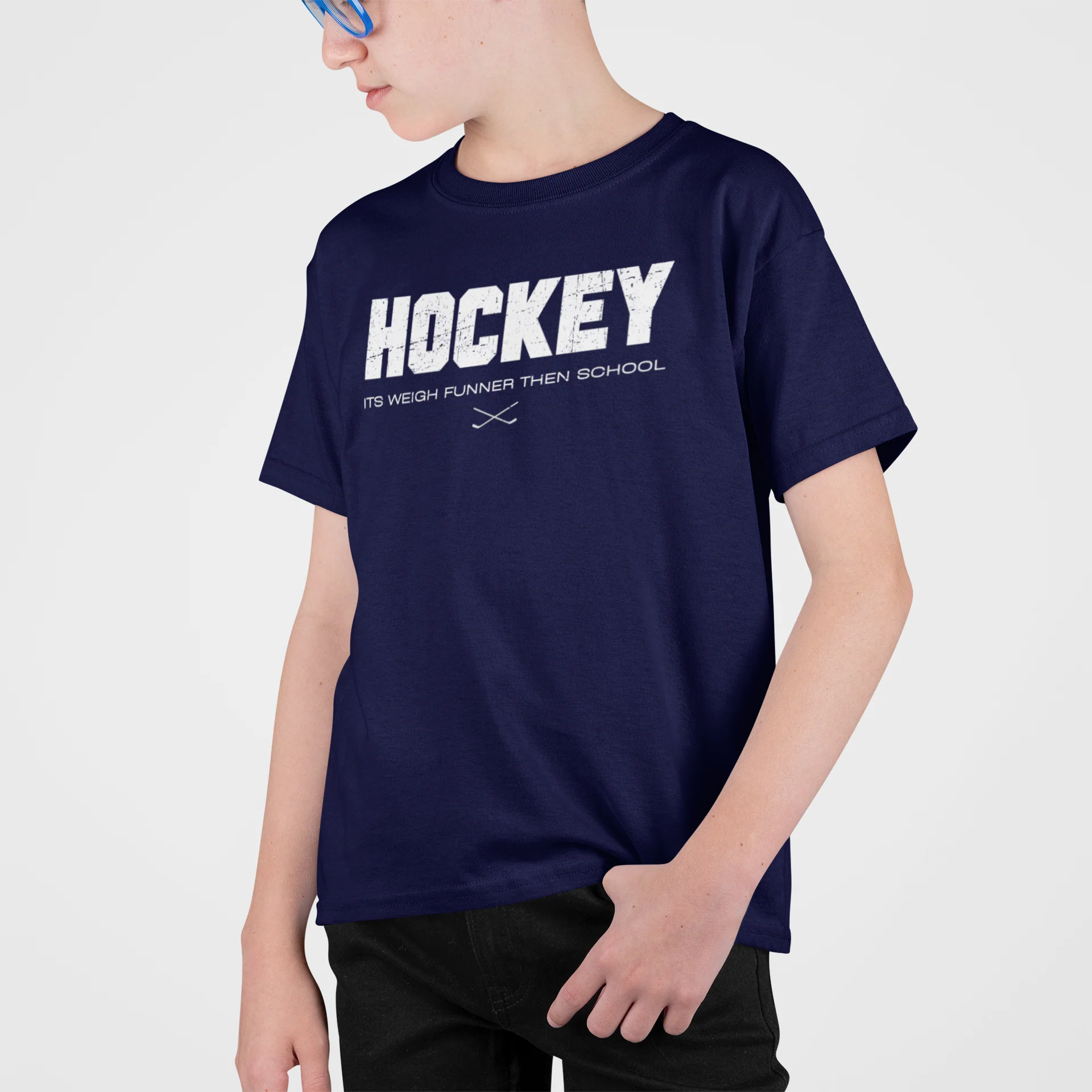 Funny Kids Hockey T-Shirt - Its Weigh Funner Then School Kids Hockey Shirt - Image 7