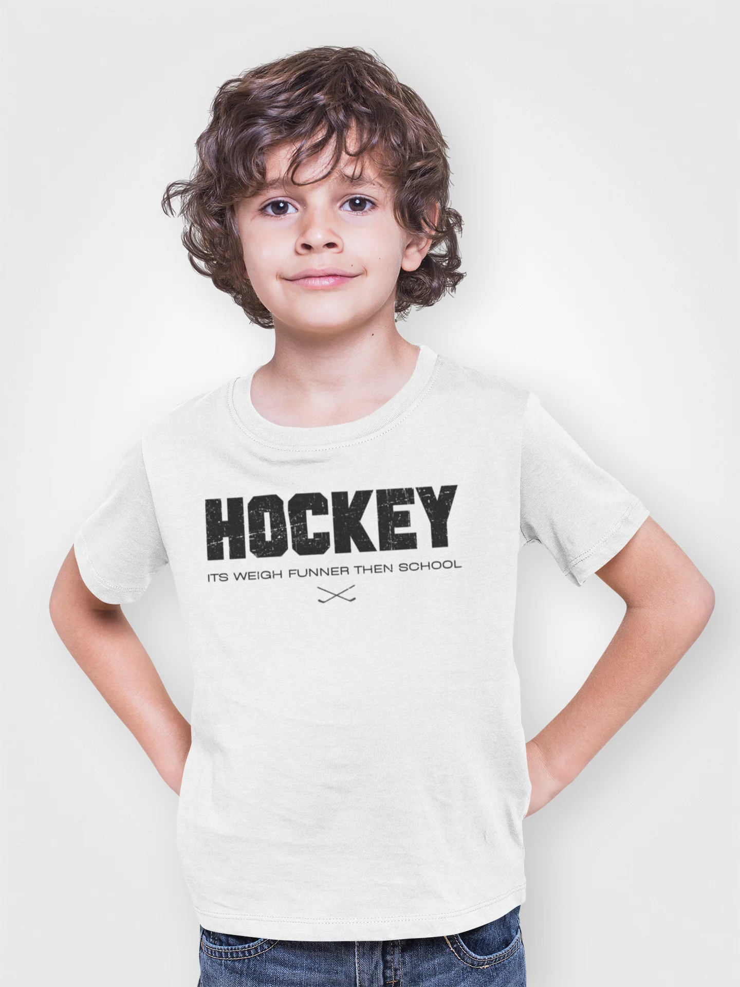 Funny Kids Hockey T-Shirt - Its Weigh Funner Then School Kids Hockey Shirt - Image 8