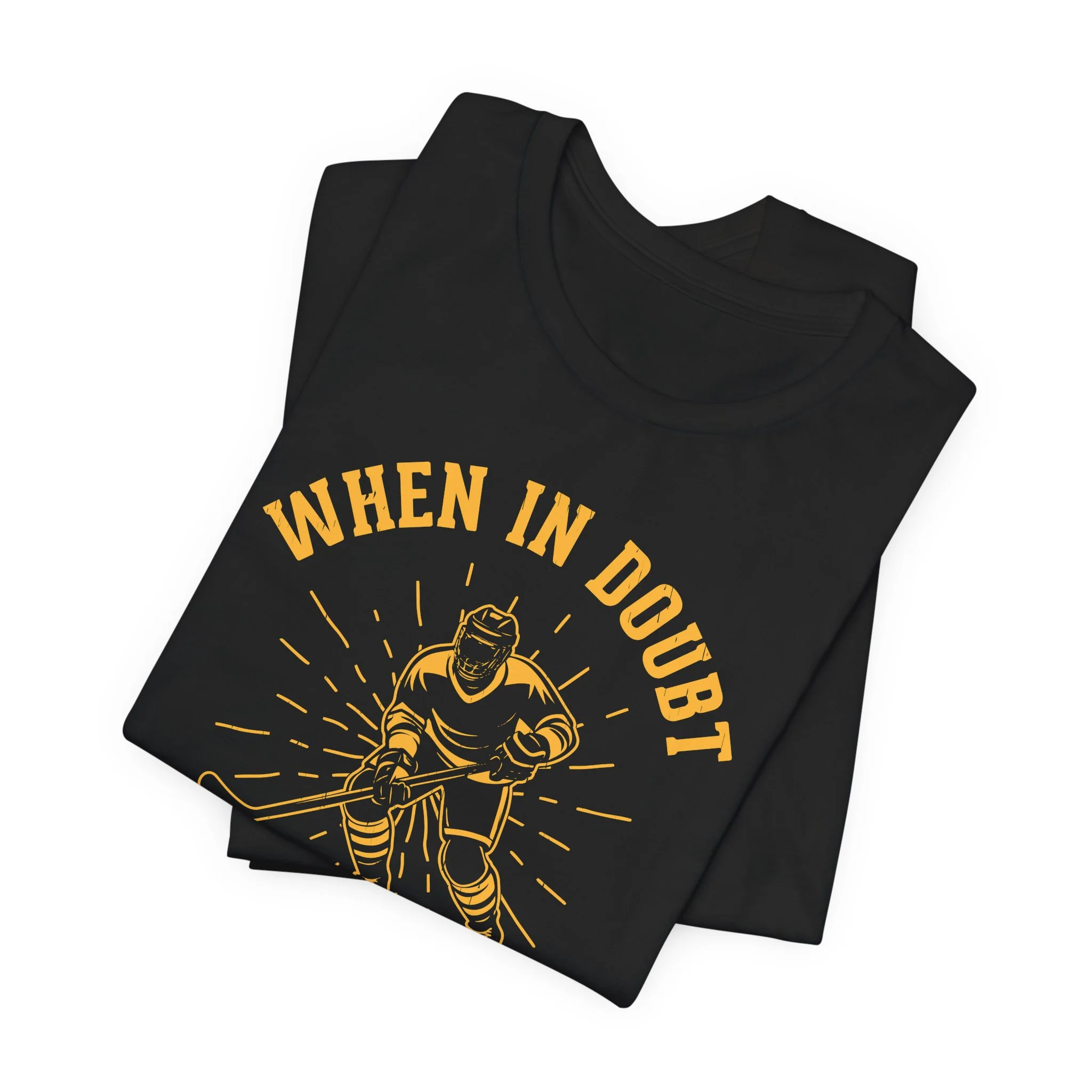 Funny Hockey T-Shirt - When In Doubt Lay Them Out Unisex Hockey Shirt - Image 12