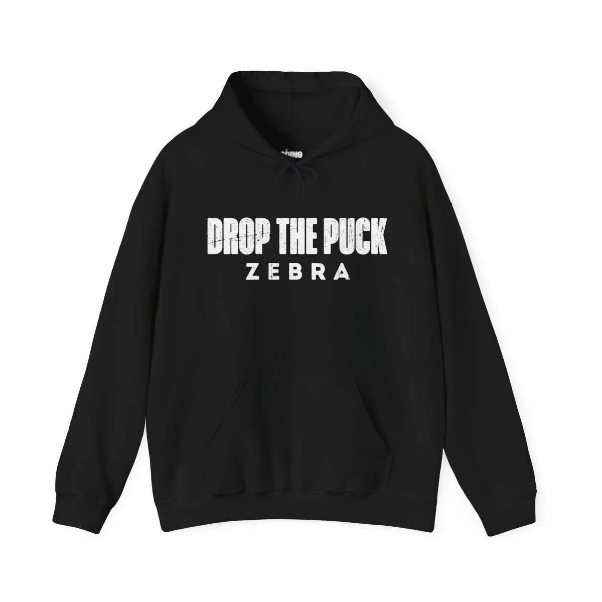 Funny Hockey Hoodie - Drop The Puck Zebra Unisex Hockey Hoodie