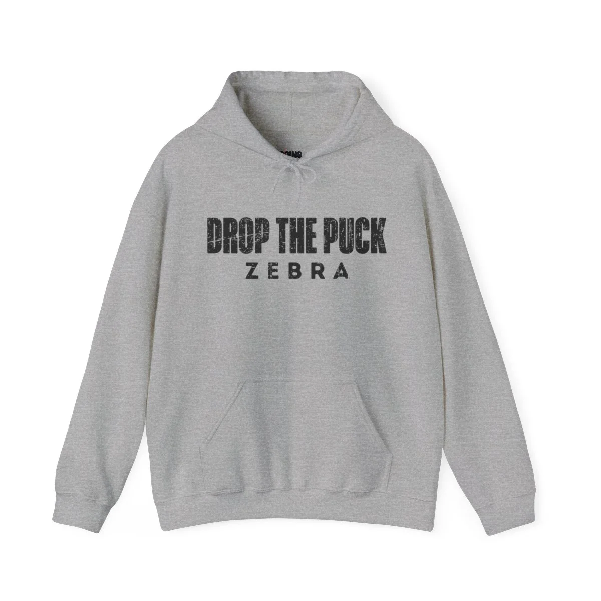 Funny Hockey Hoodie - Drop The Puck Zebra Unisex Hockey Hoodie - Image 2