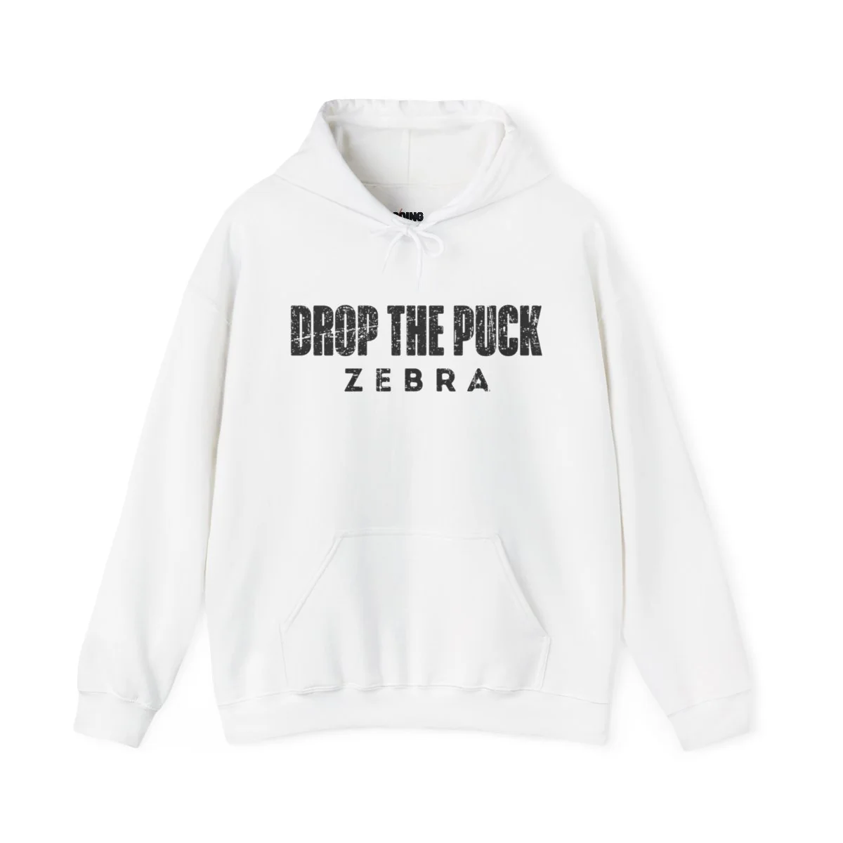 Funny Hockey Hoodie - Drop The Puck Zebra Unisex Hockey Hoodie - Image 5